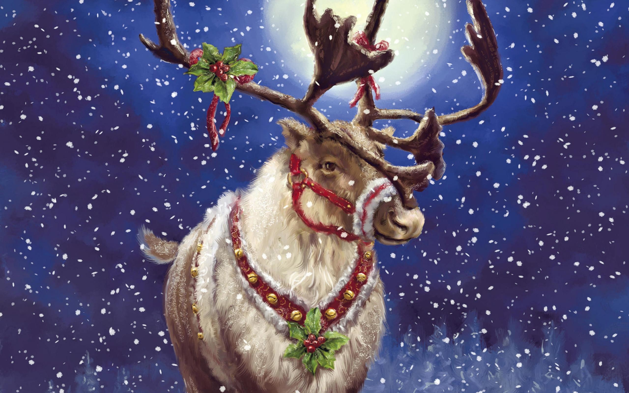 2560x1600 HD Surprised Santa Amd Rudolph Wallpaper
