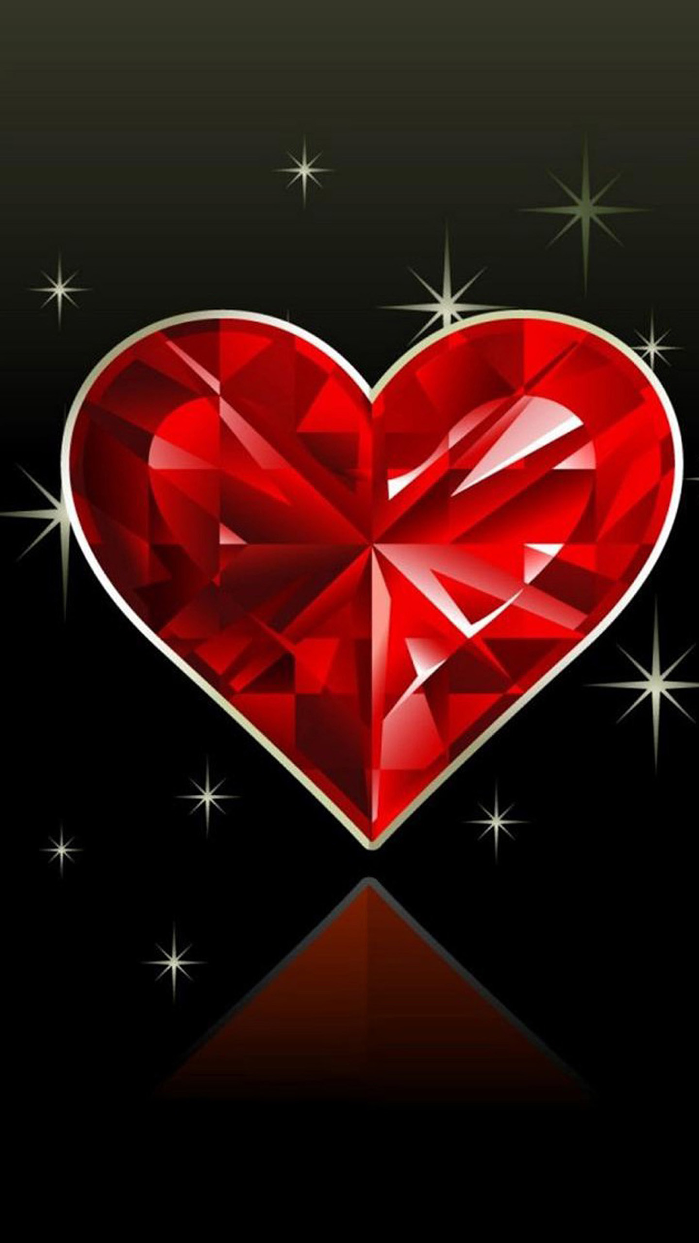 1440x2560 Sparkling Heart Wallpaper