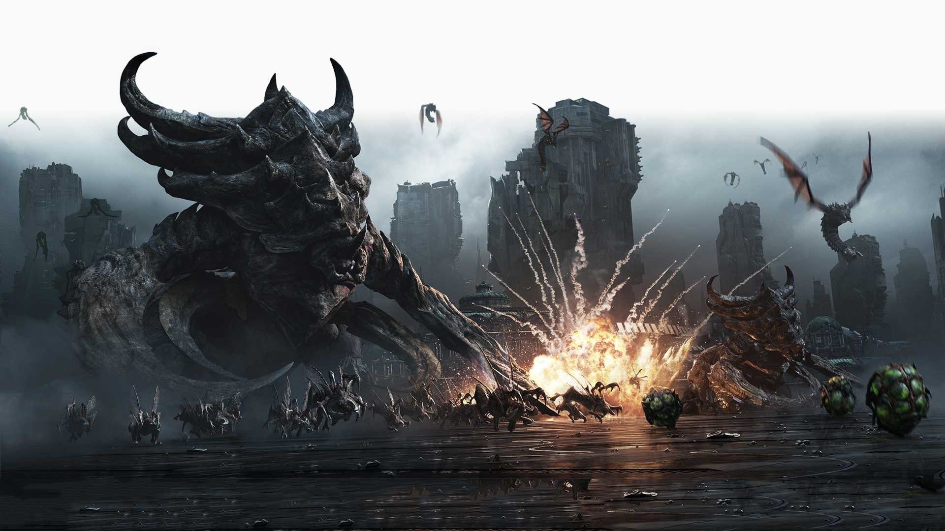 1920x1080 HD Starcraft Sci Fi Dragons Dragon Fantasy Battle Battles Monster Images  Wallpaper