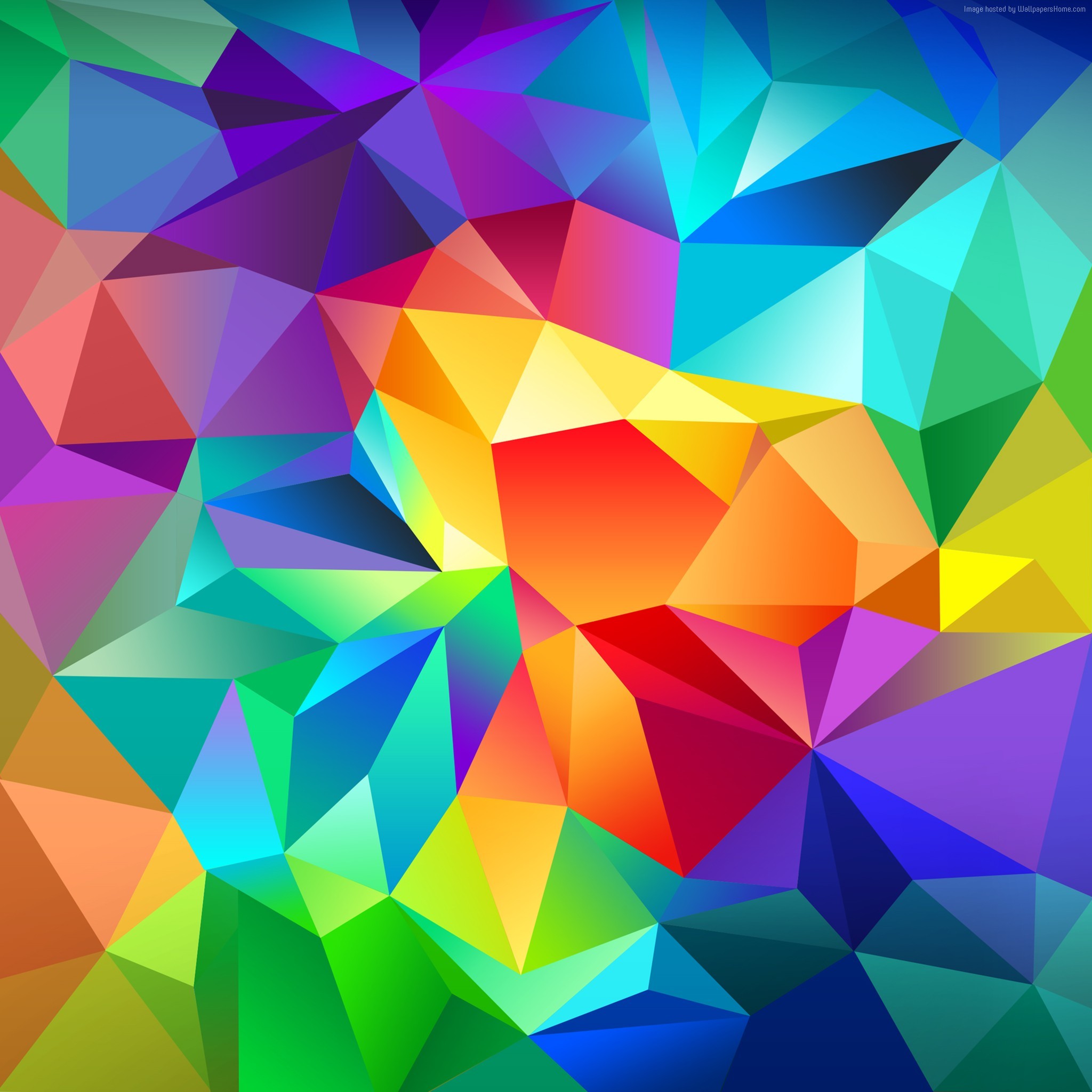 2048x2048 Wallpaper polygon, 4k, HD wallpaper, android wallpaper, triangle,  background, orange, red, blue, pattern, OS #3518. I've always believed that  wallpaper