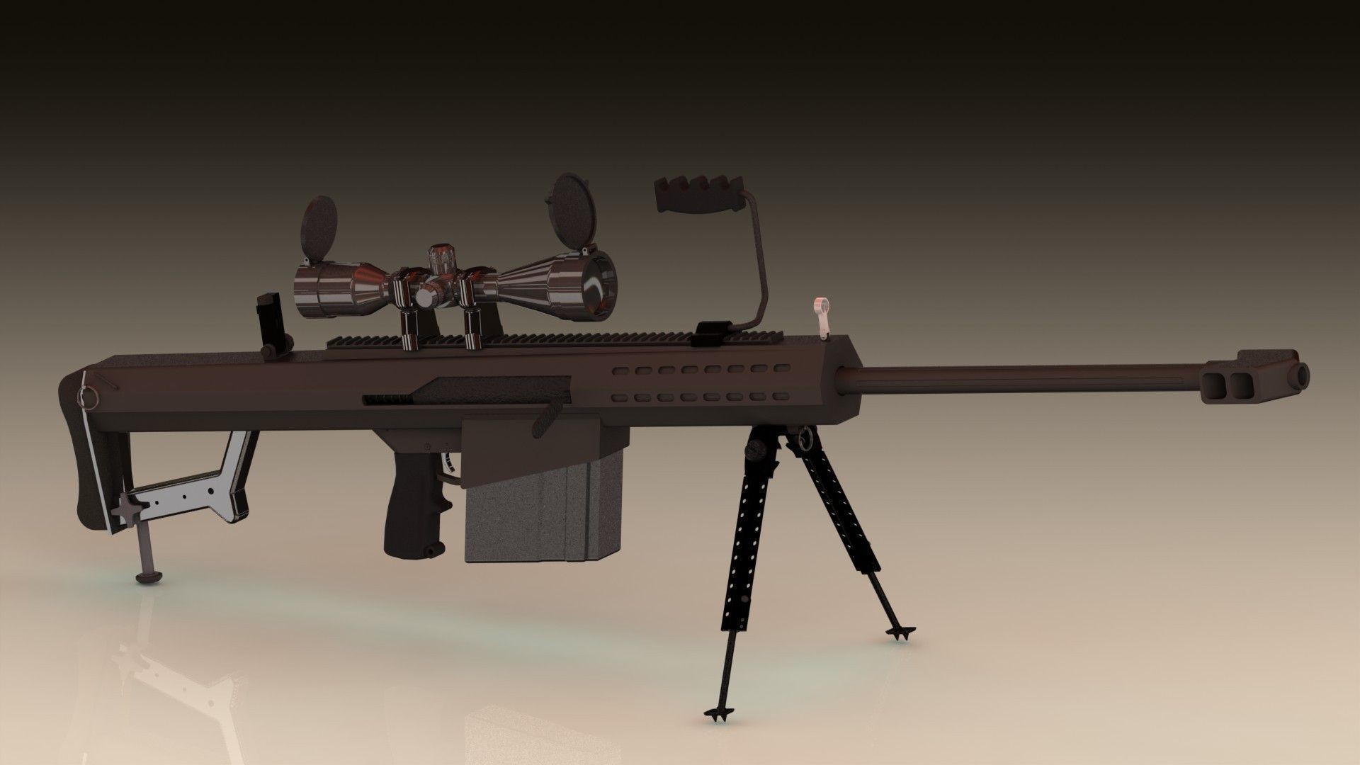 1920x1080 ... barrett m107 50-caliber sniper rifle 3d model stl 3 ...