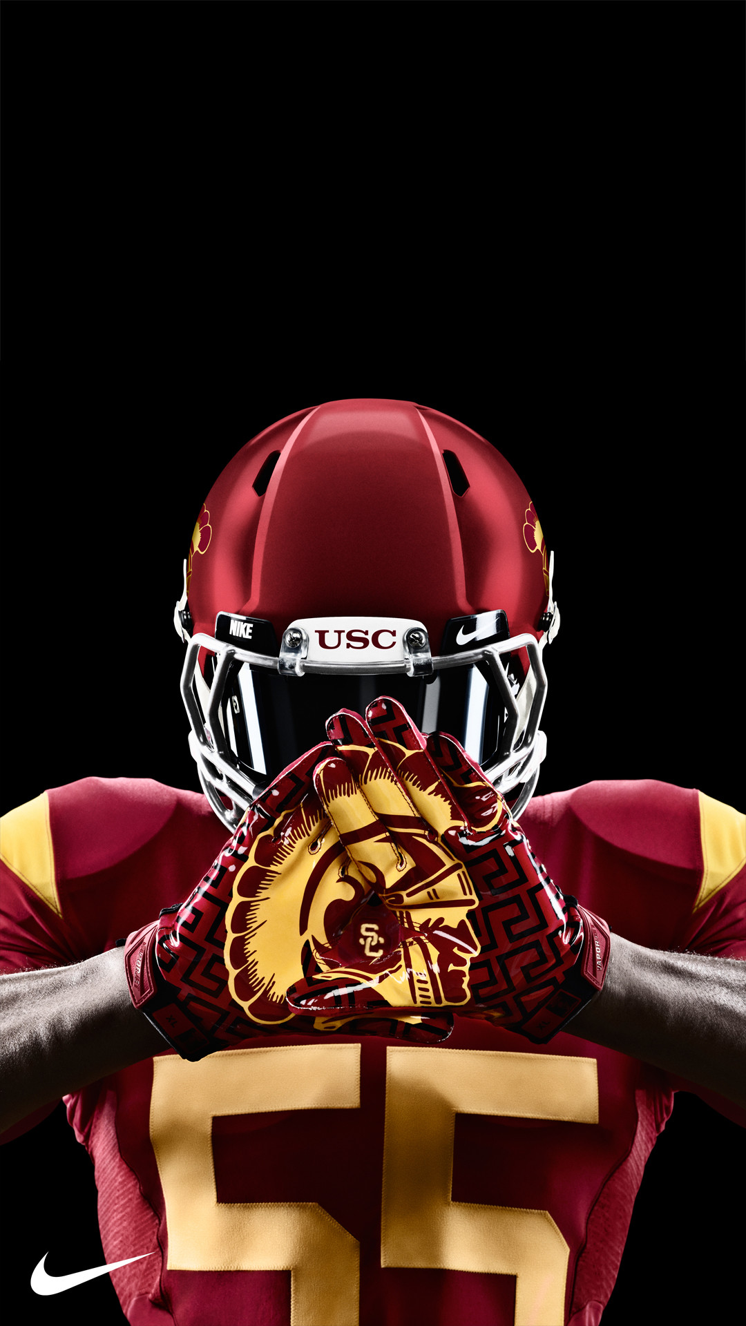 1080x1920 USC Nike Gloves - Best htc one wallpapers, free and easy ... nike american  football ...