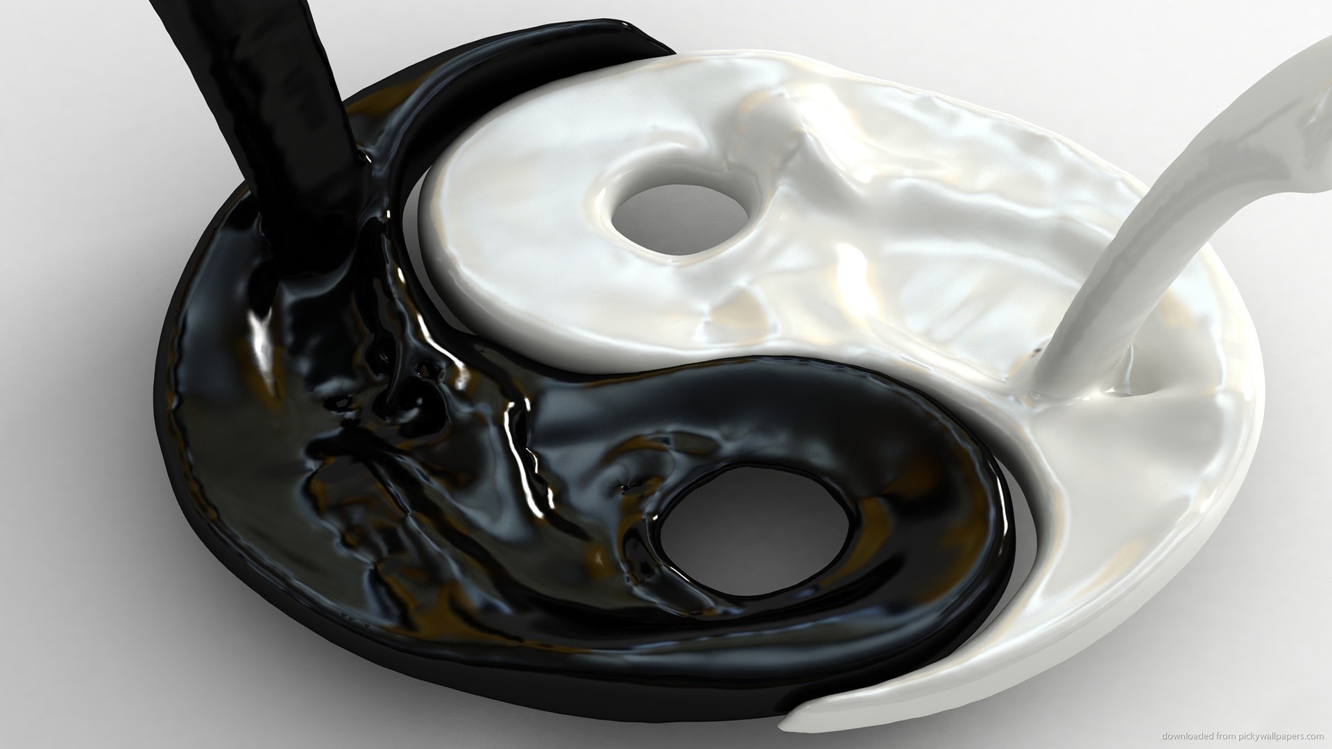 1920x1080 Black and white milky yin yang picture