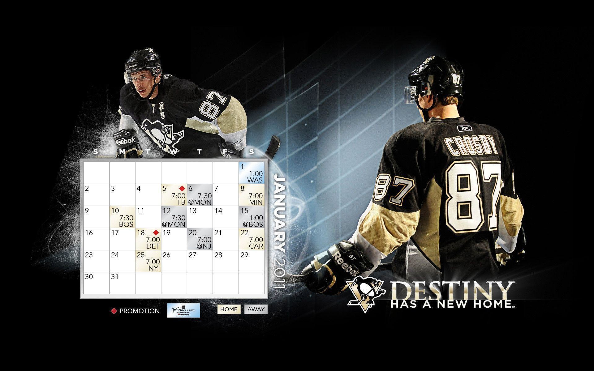 1920x1200 January 2011 Calendar/Schedule - Pittsburgh Penguins Wallpaper .