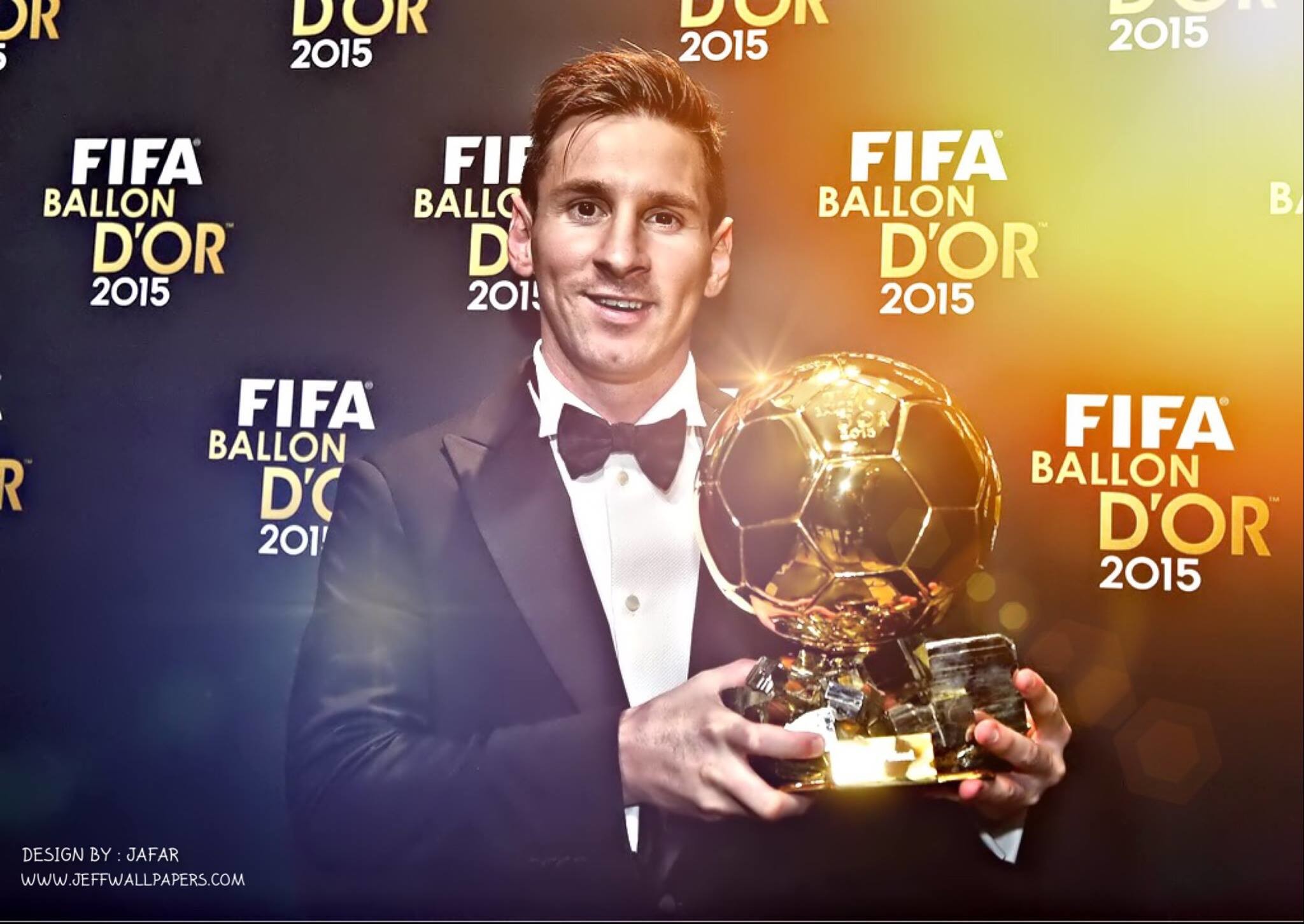 2048x1453 Lionel Messi FIFA Ballon d'Or 2015 winner Wallpapers free desktop .