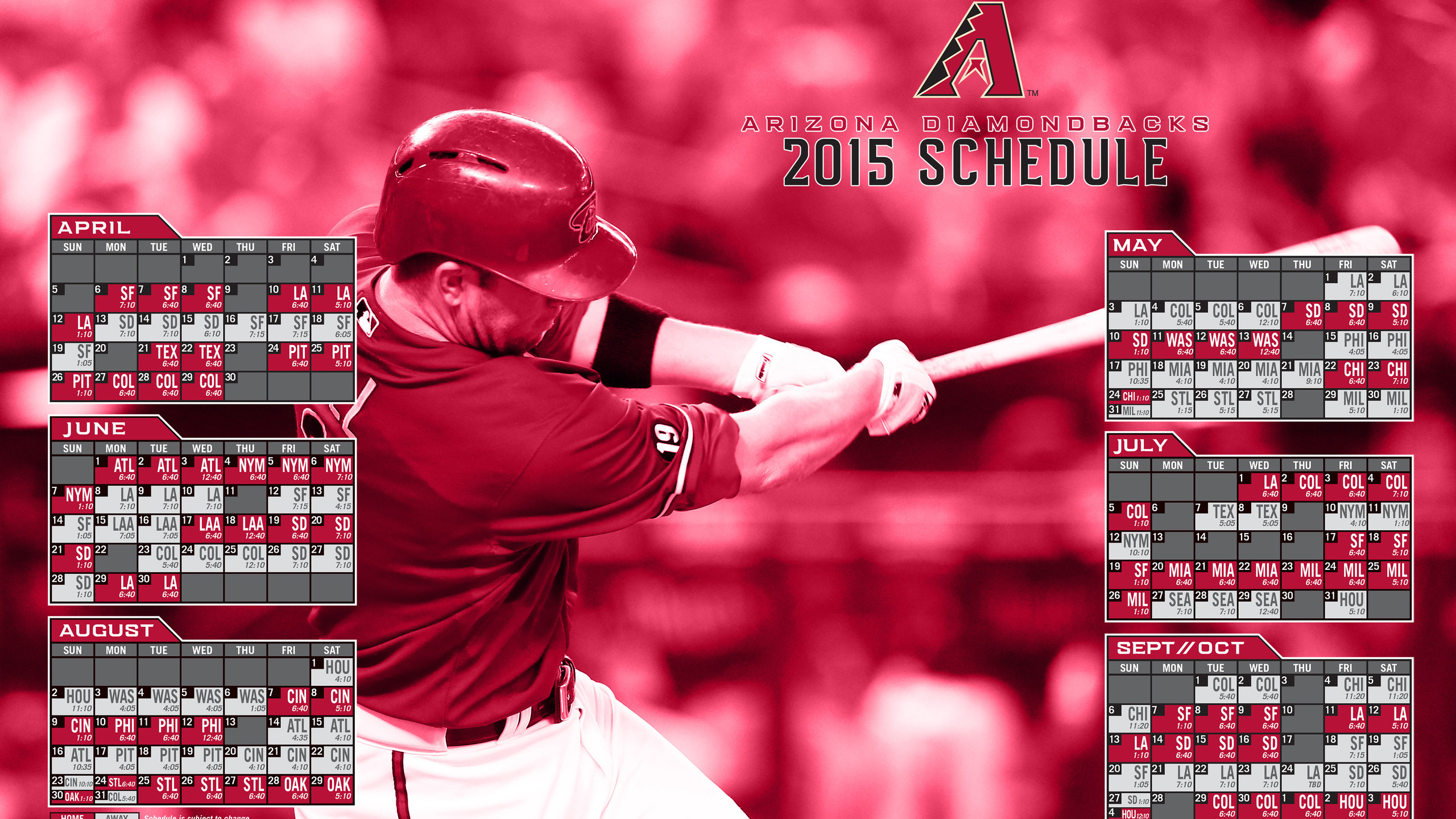 2560x1440 Arizona Diamondbacks, Baseball, Arizona Diamondbacks Dbacks Schedule 2015,  Schedule, Dbacks, Sports