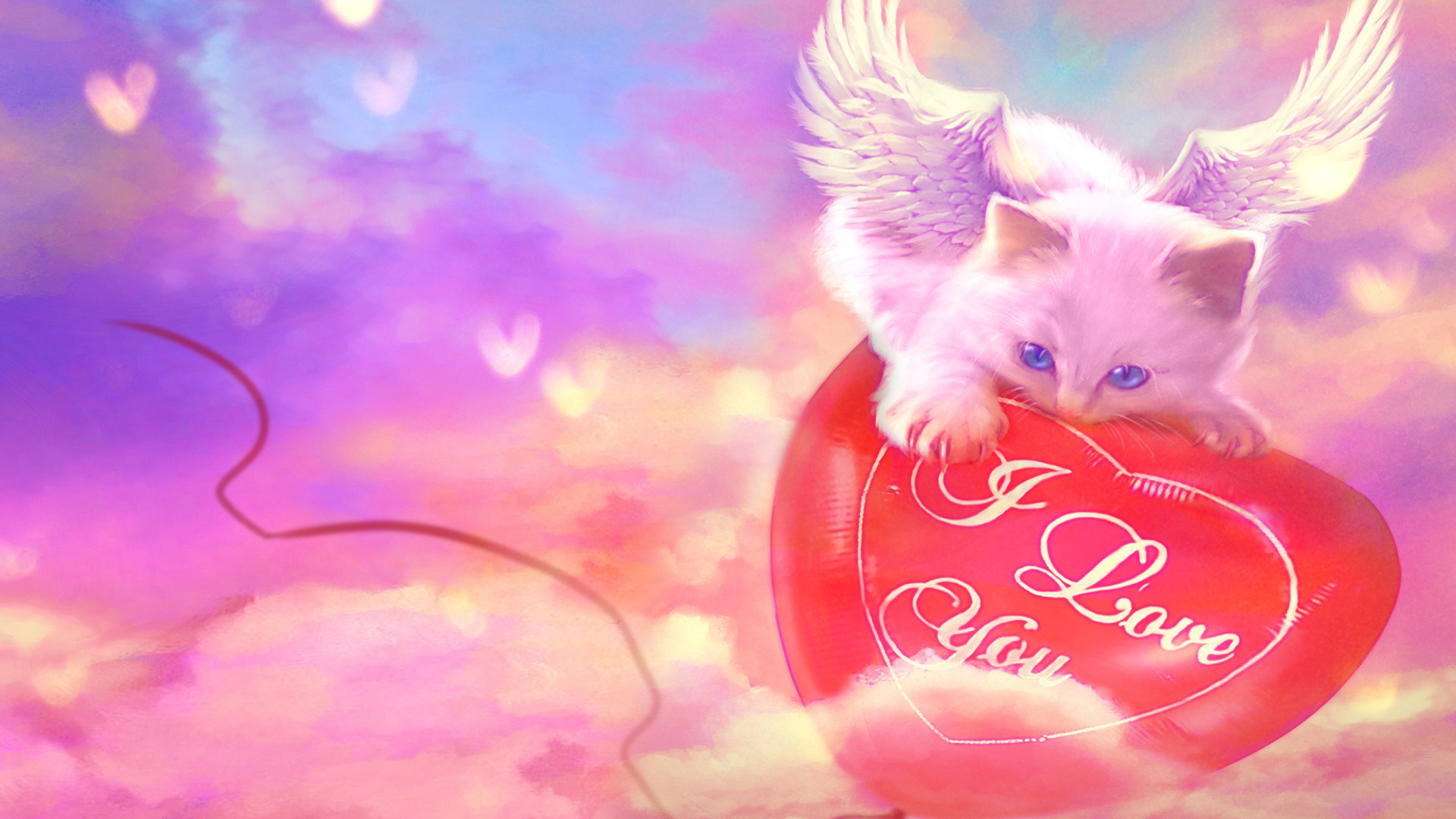 1920x1080 Download now full hd wallpaper cat blue eyes wings heart cute ...