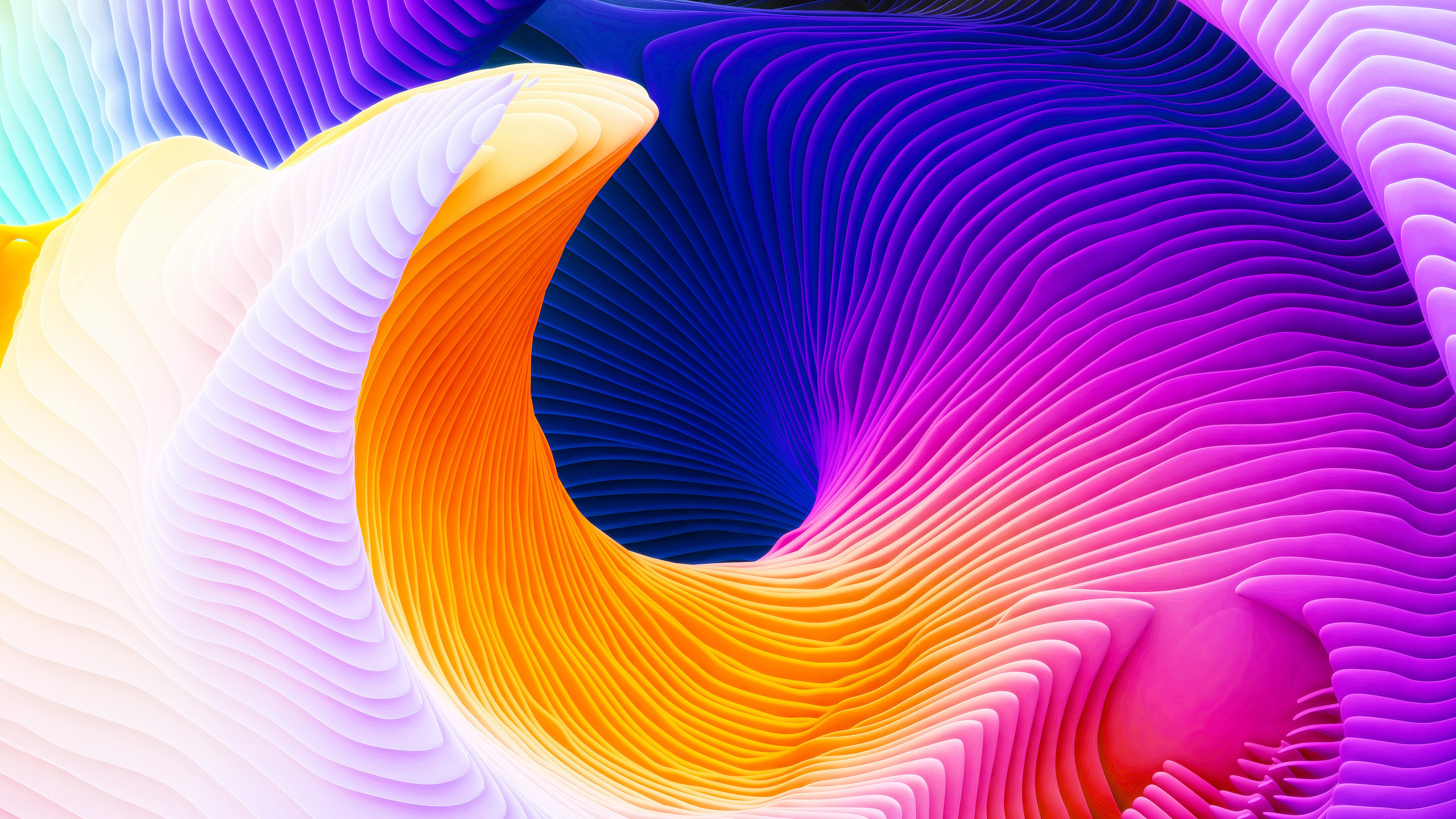 2560x1440 Abstract / Spiral Wallpaper. Spiral, Yellow, Purple, HD