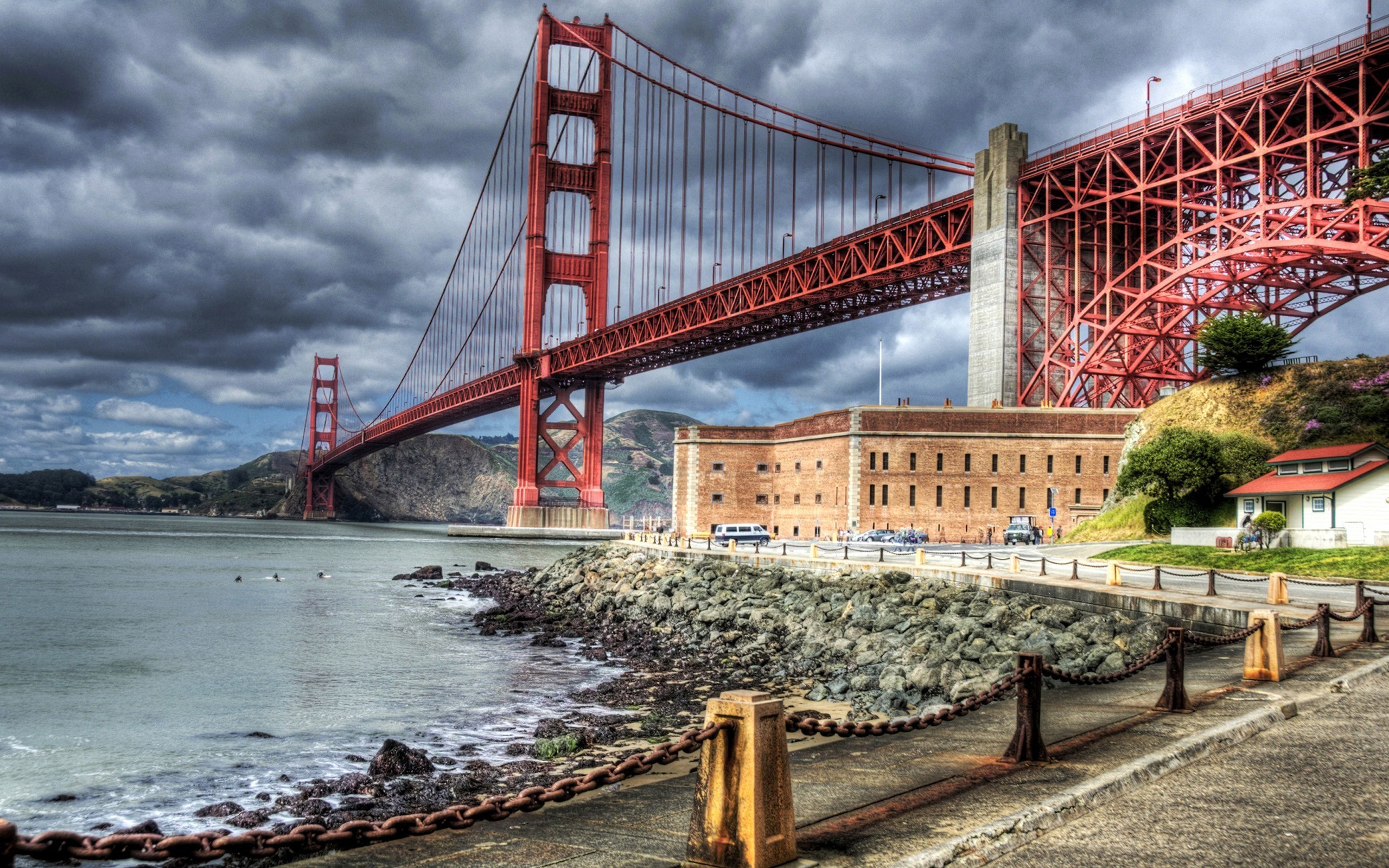 2560x1600 HDR, Bridge, River, Building, Golden Gate Bridge Wallpapers HD / Desktop  and Mobile Backgrounds