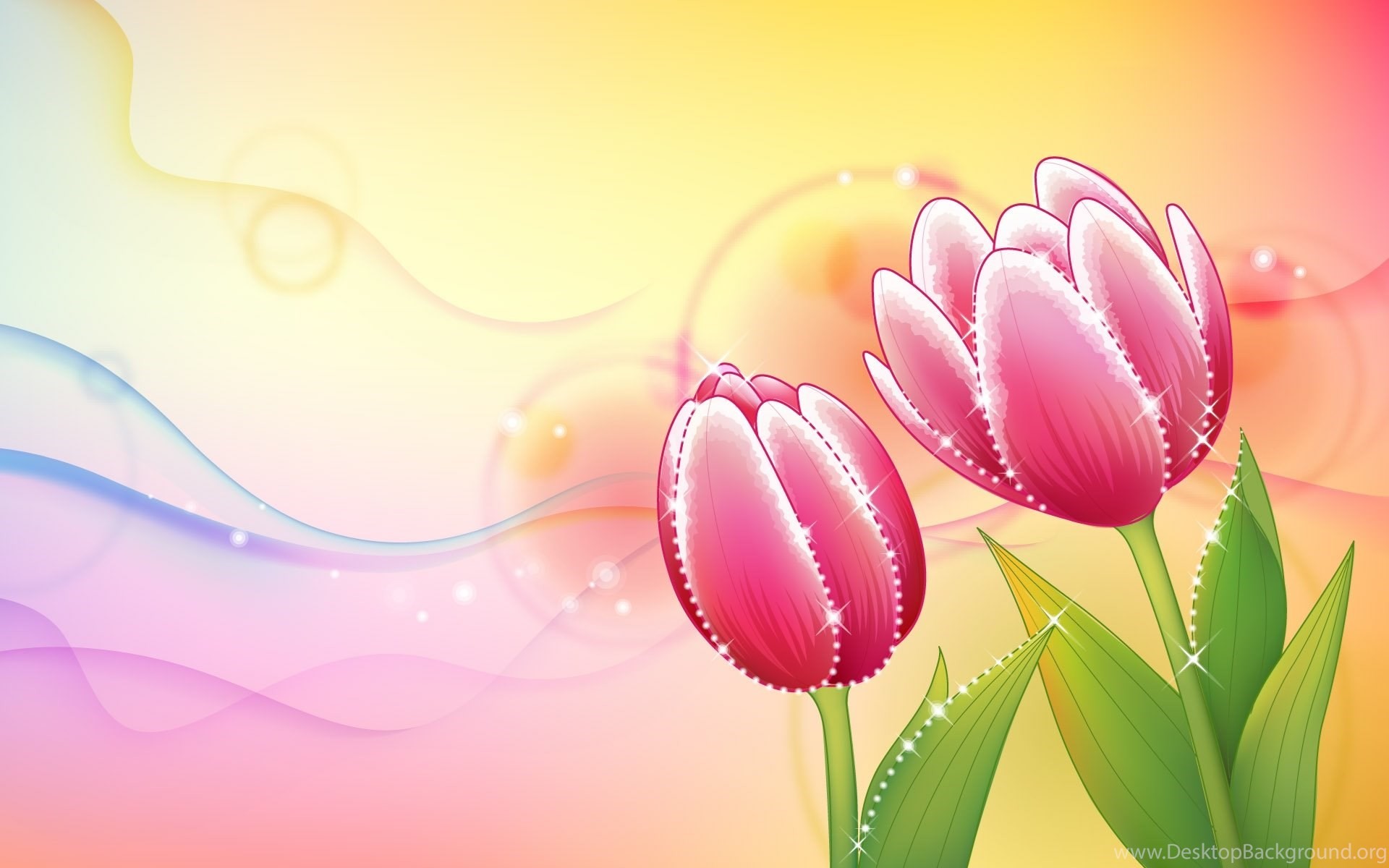 1920x1200 Wallpaper: Tulip, Flowers, Background, Shiny, Patterns Wallpapers