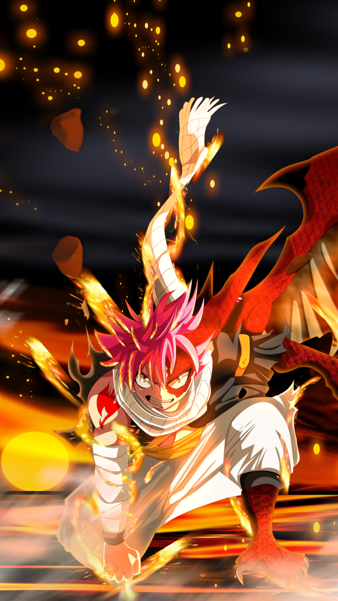 1080x1920 Anime Fairy Tail Natsu Dragneel Fire Scarf. Wallpaper 685867
