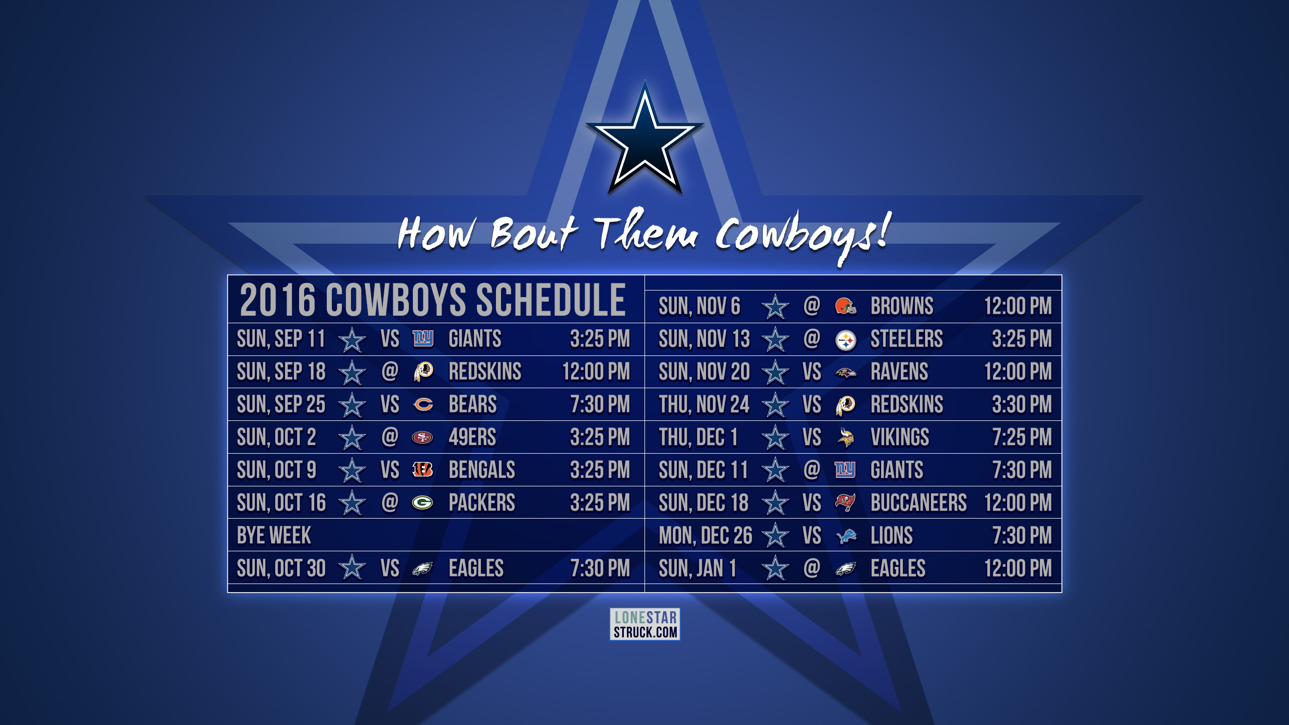 2560x1440 ... Dallas Cowboys Schedule Wallpaper ...