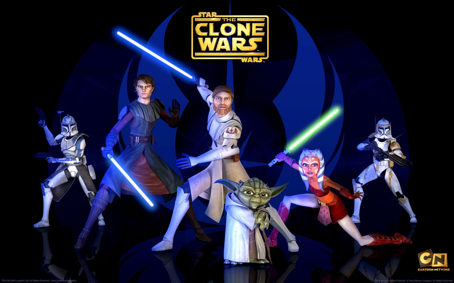 1920x1200 Fernsehserien - Star Wars: The Clone Wars Ahsoka Tano Captain Rex Yoda  Commander Cody Clone