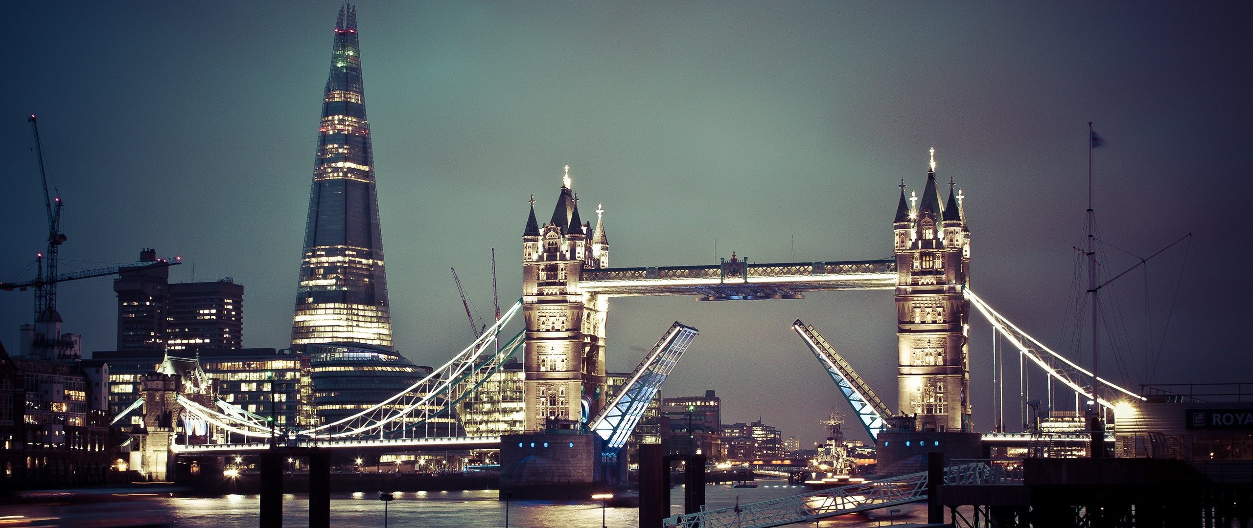 2560x1080  Wallpaper london, england, uk, tower bridge, thames