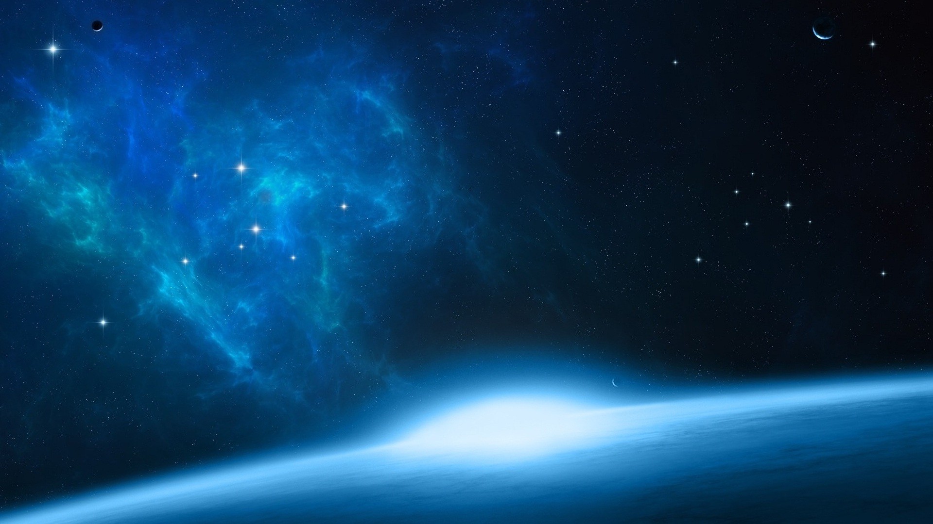1920x1080 Blue Outer Space HD wallpaper