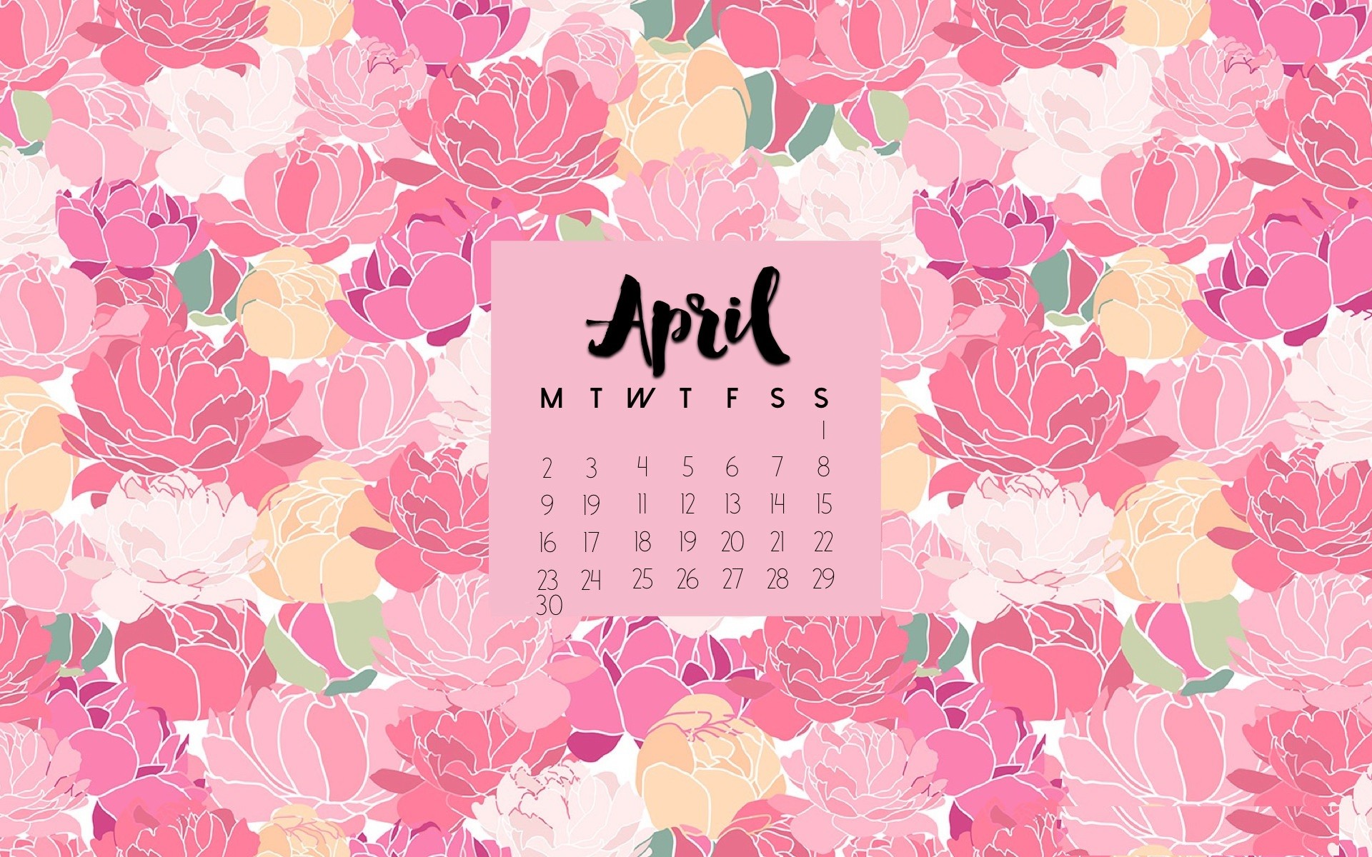 Download A spring reminder  April floral calendar Wallpaper  Wallpapers com