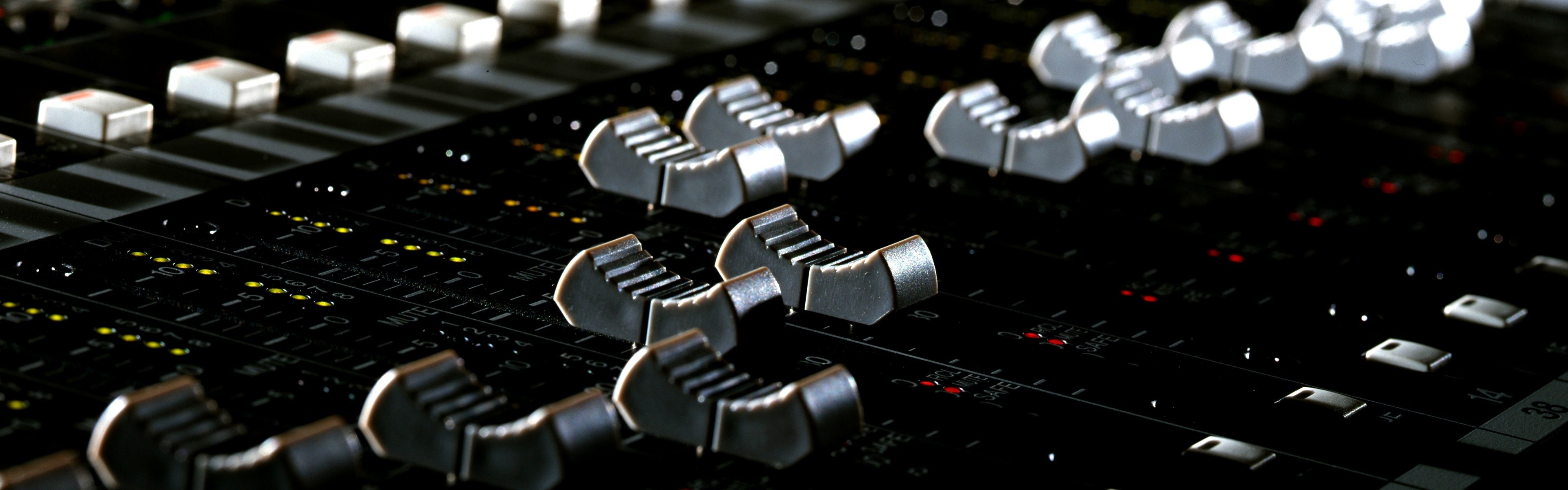 3840x1200 music mixing tables DJ Faders wallpaper