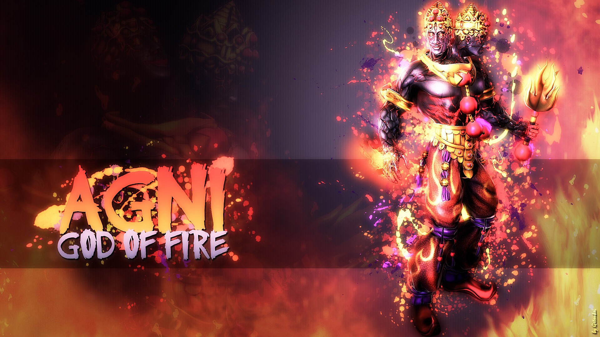 1920x1080 ... God of Fire - Wallpaper HD by Getsukeii