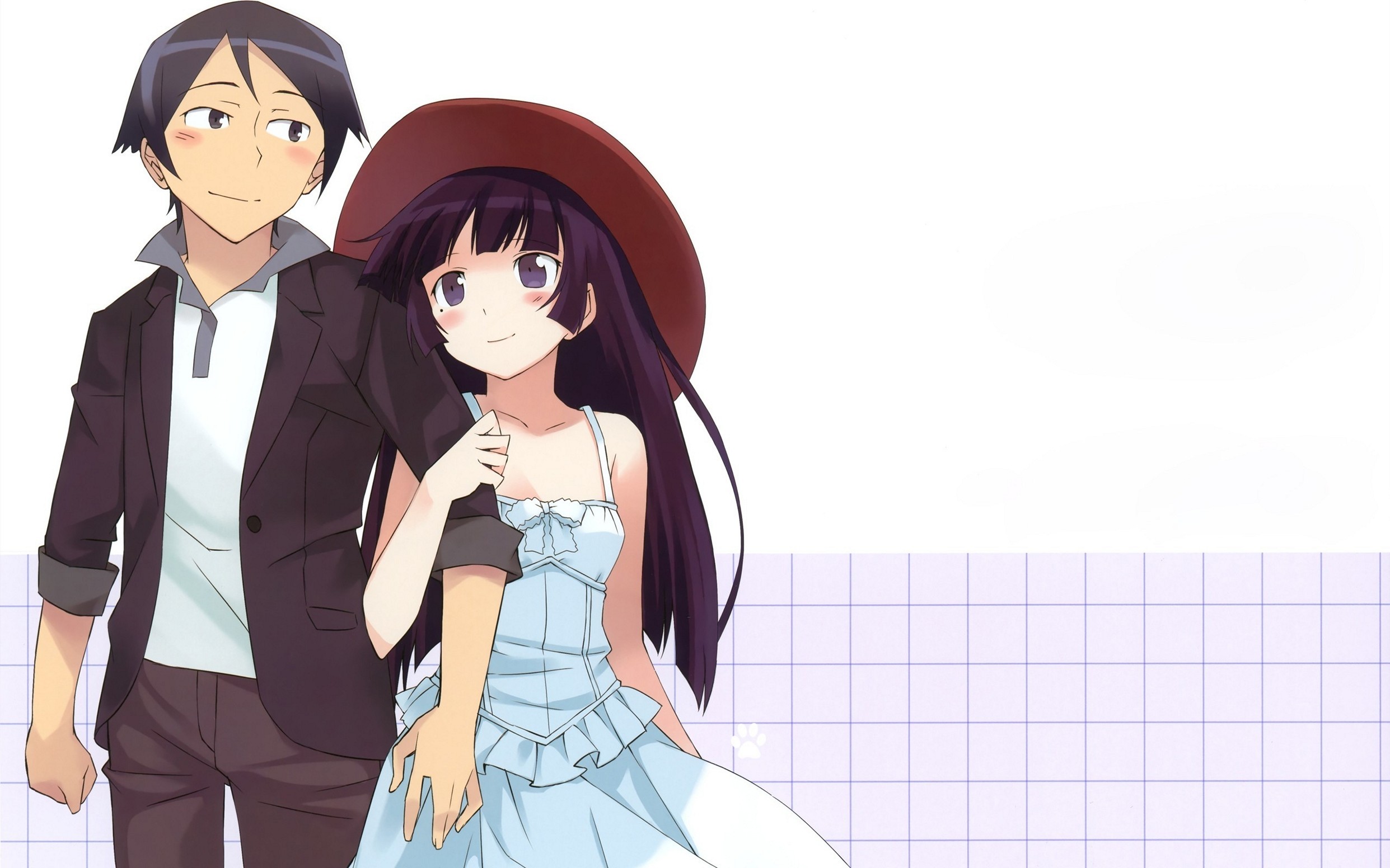 2483x1552 Boy Girl Costume Hat Tenderness Popular Sad Anime Wallpaper