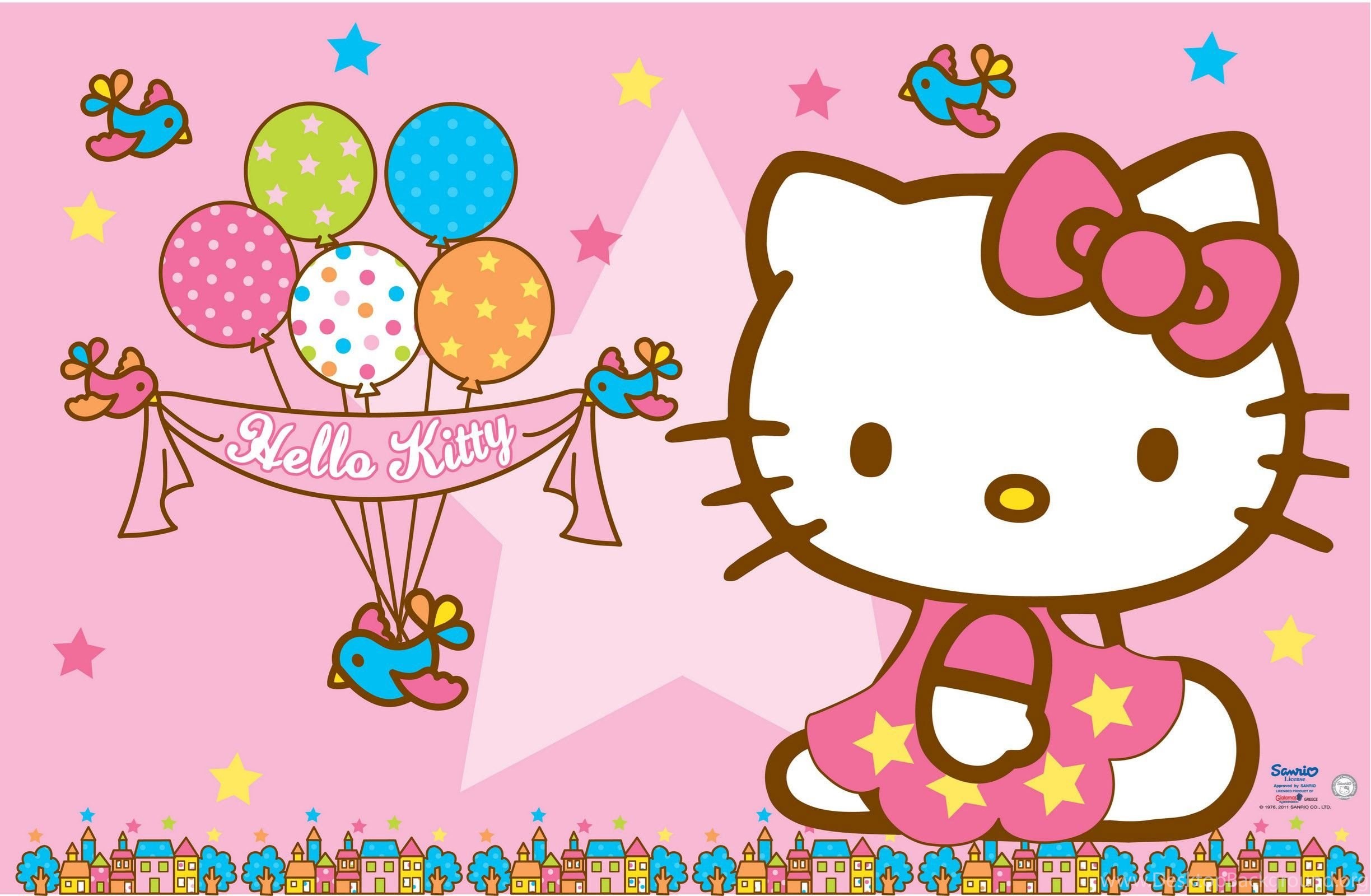 2448x1600 Hello Kitty Wallpapers Pink Backgrounds And Balloons For Birthday .