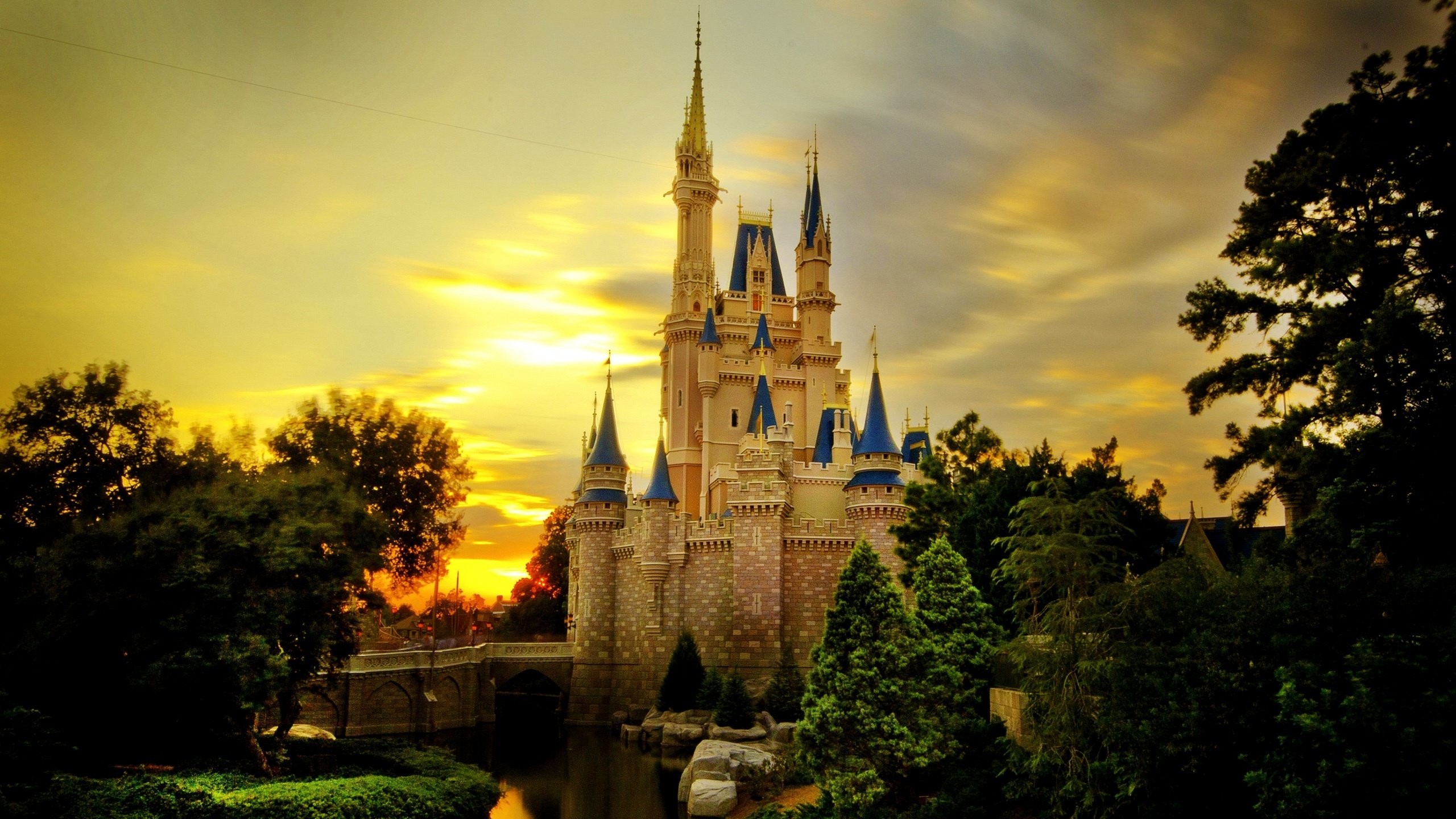 2560x1440 Disney World Cinderella Castle