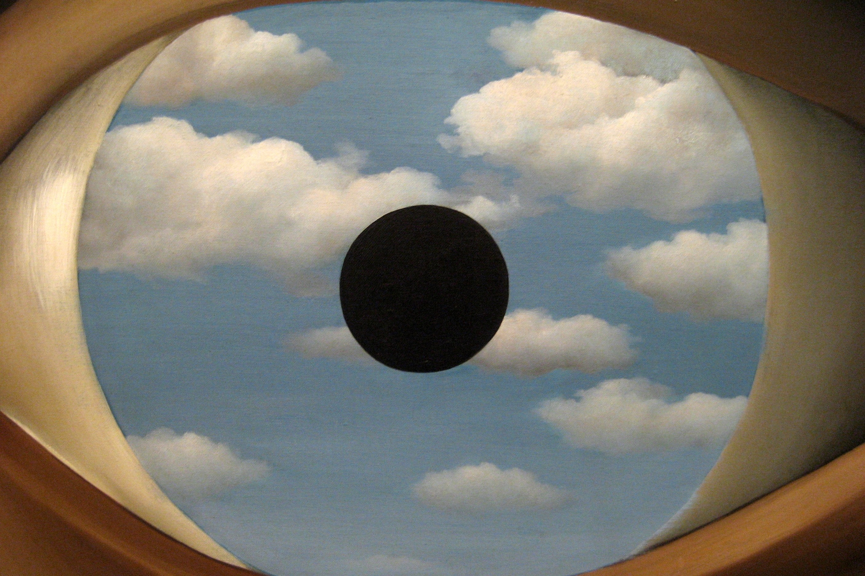 2813x1873 clouds eyes rene magritte  wallpaper Art HD Wallpaper