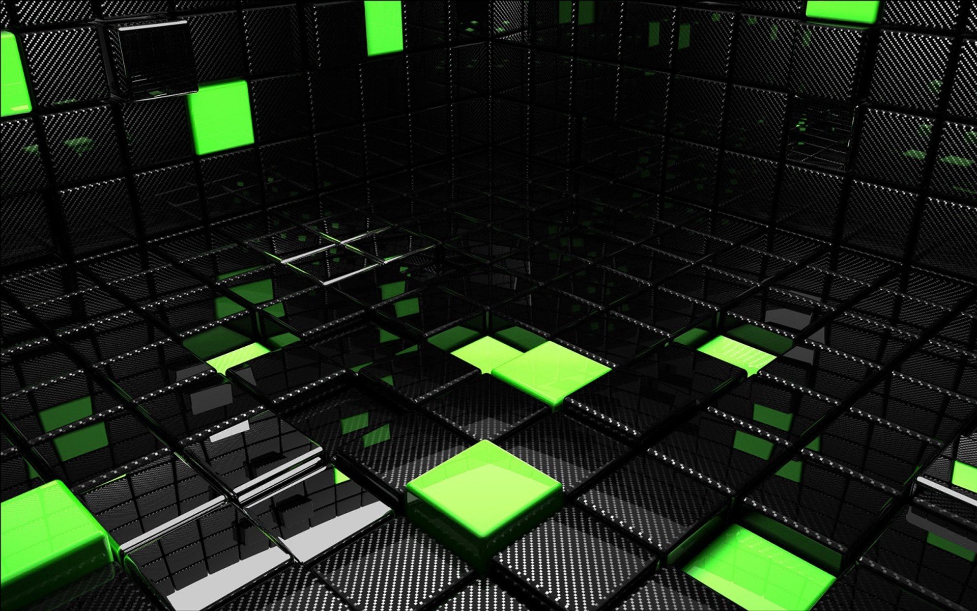 1920x1200 Preview wallpaper cube, square, green, black, space 