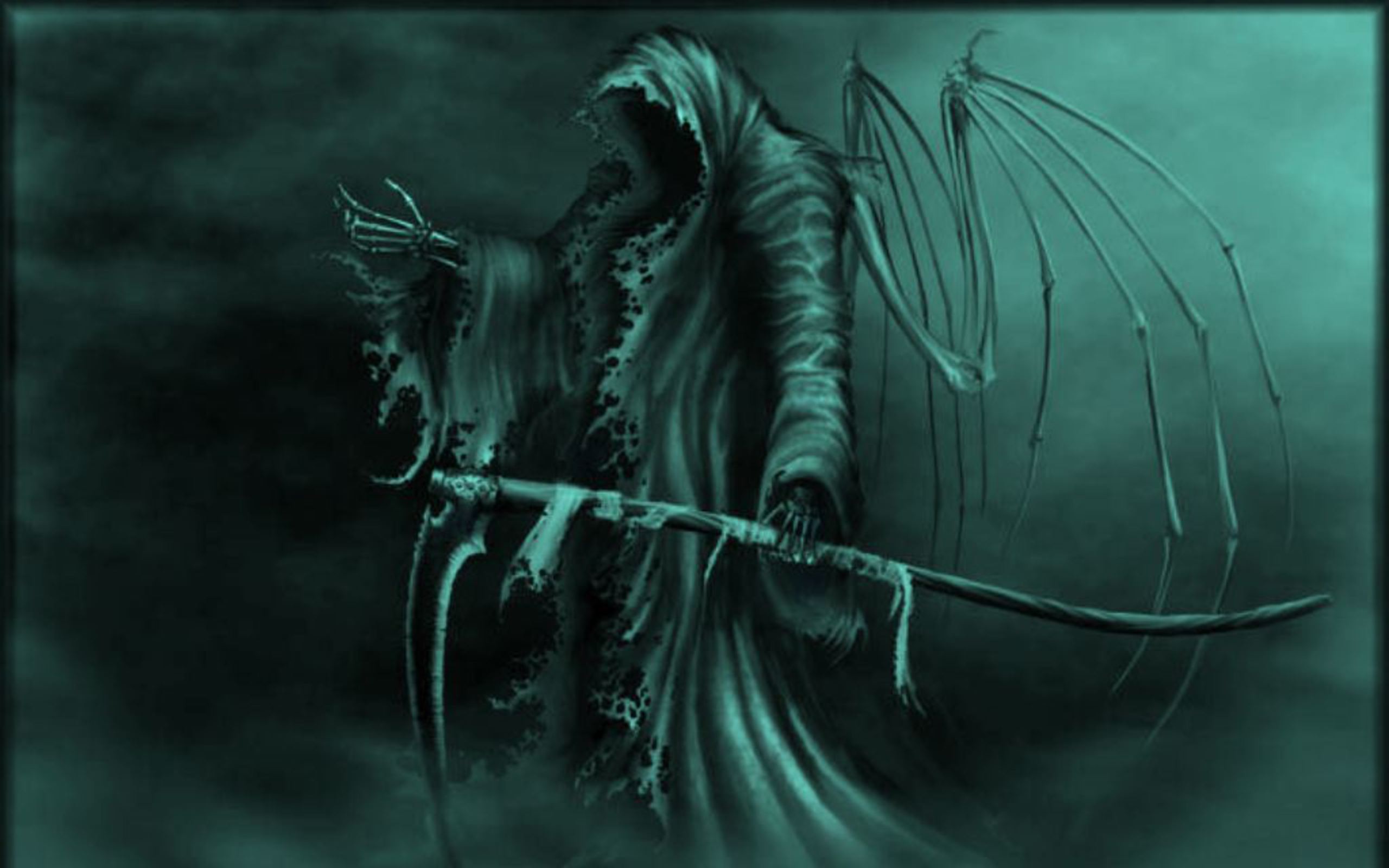 2560x1600 Dark - Grim Reaper War Scythe Fantasy Wallpaper