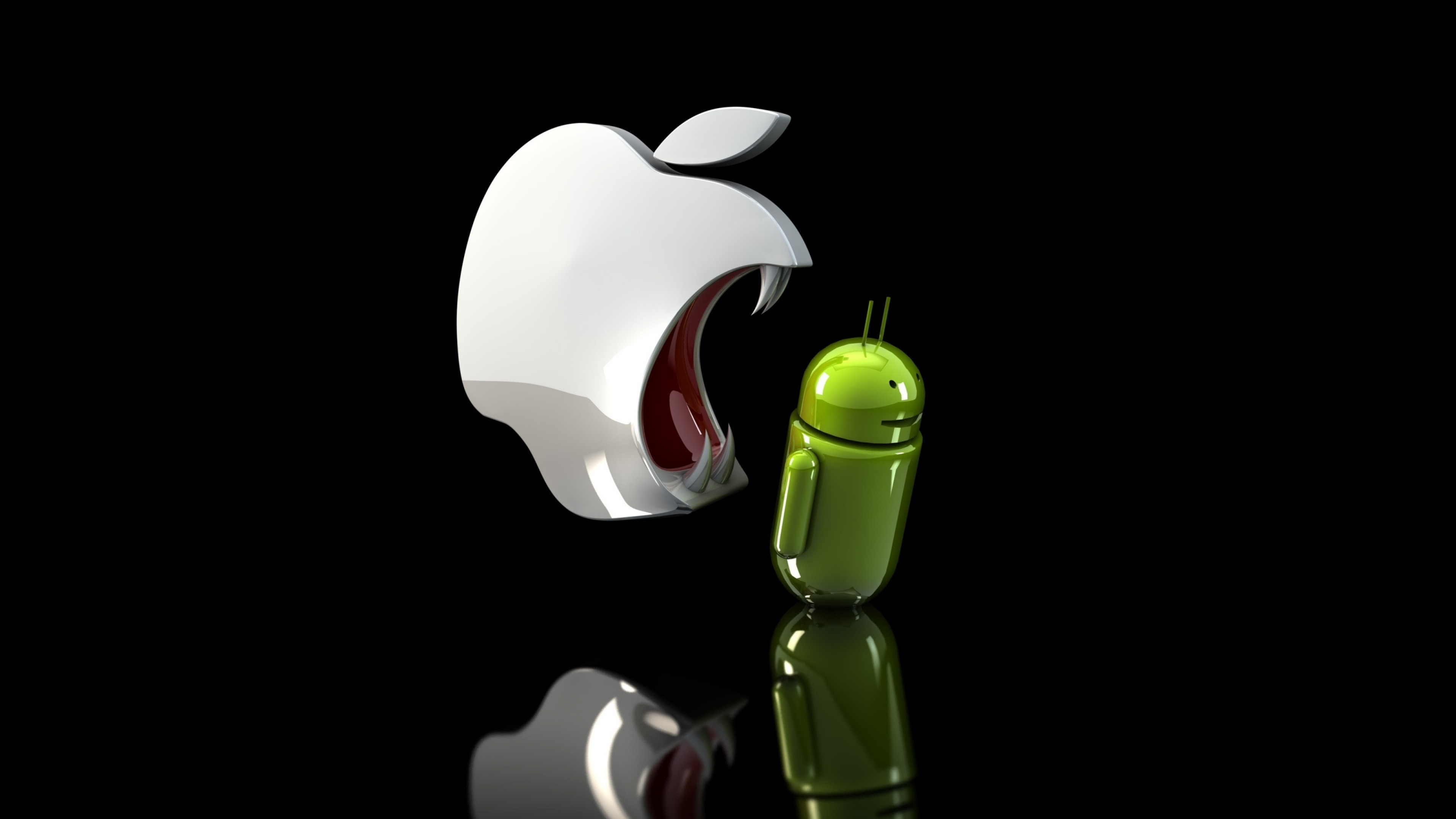 3840x2160  Wallpaper apple vs android, android, competition