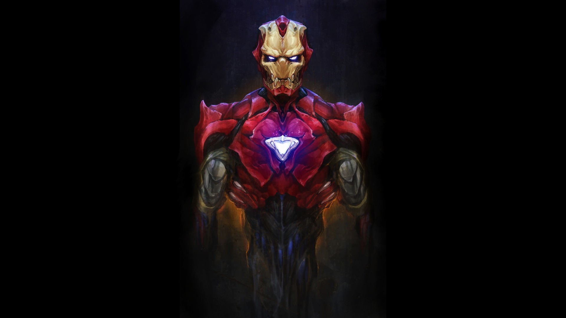 1920x1080 Android Artwork Bionic Dark Evil Iron Man Marvel Comics Monsters Robots Suit