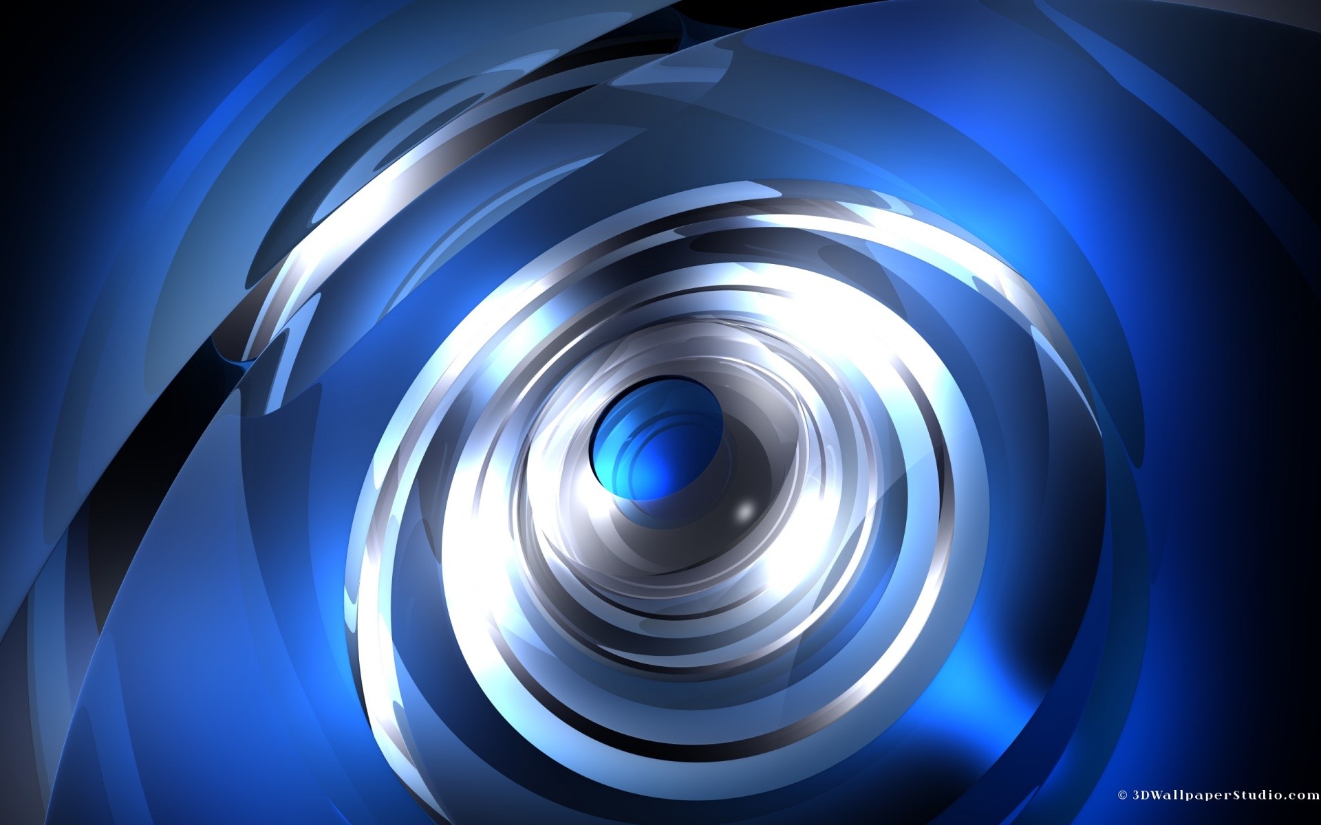 1920x1200 3D Wallpaper: Moving blue 3d abstract 1920 x 1200