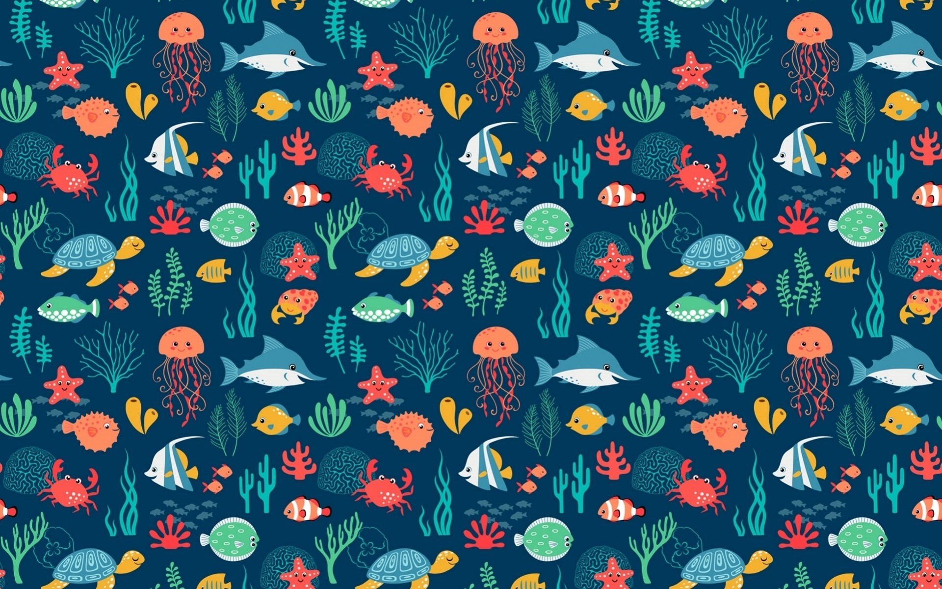 1920x1200 Sea Animals Pattern wallpapers and stock photos