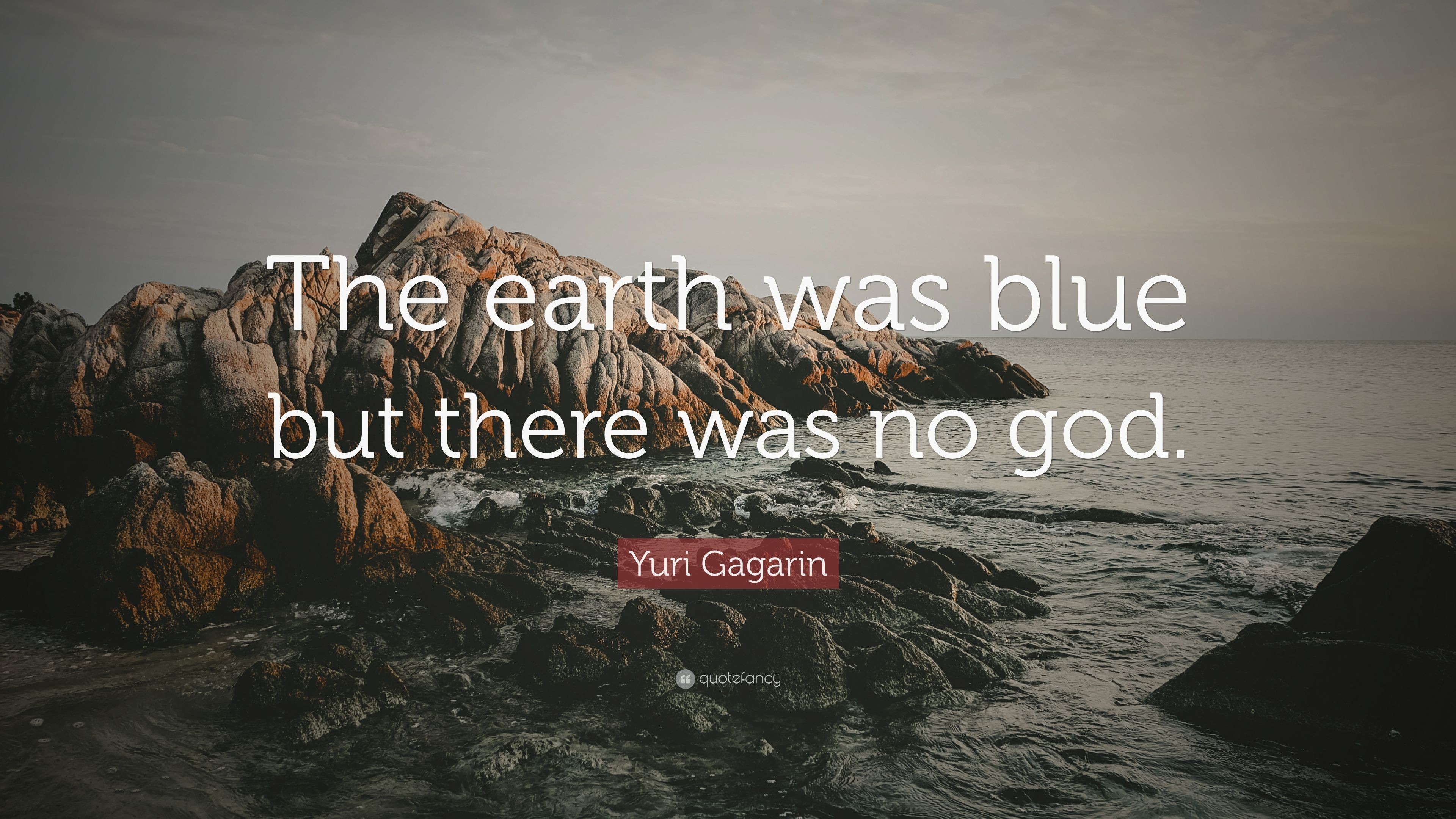 3840x2160 Yuri Gagarin Quote: “The earth was blue but there was no god.”