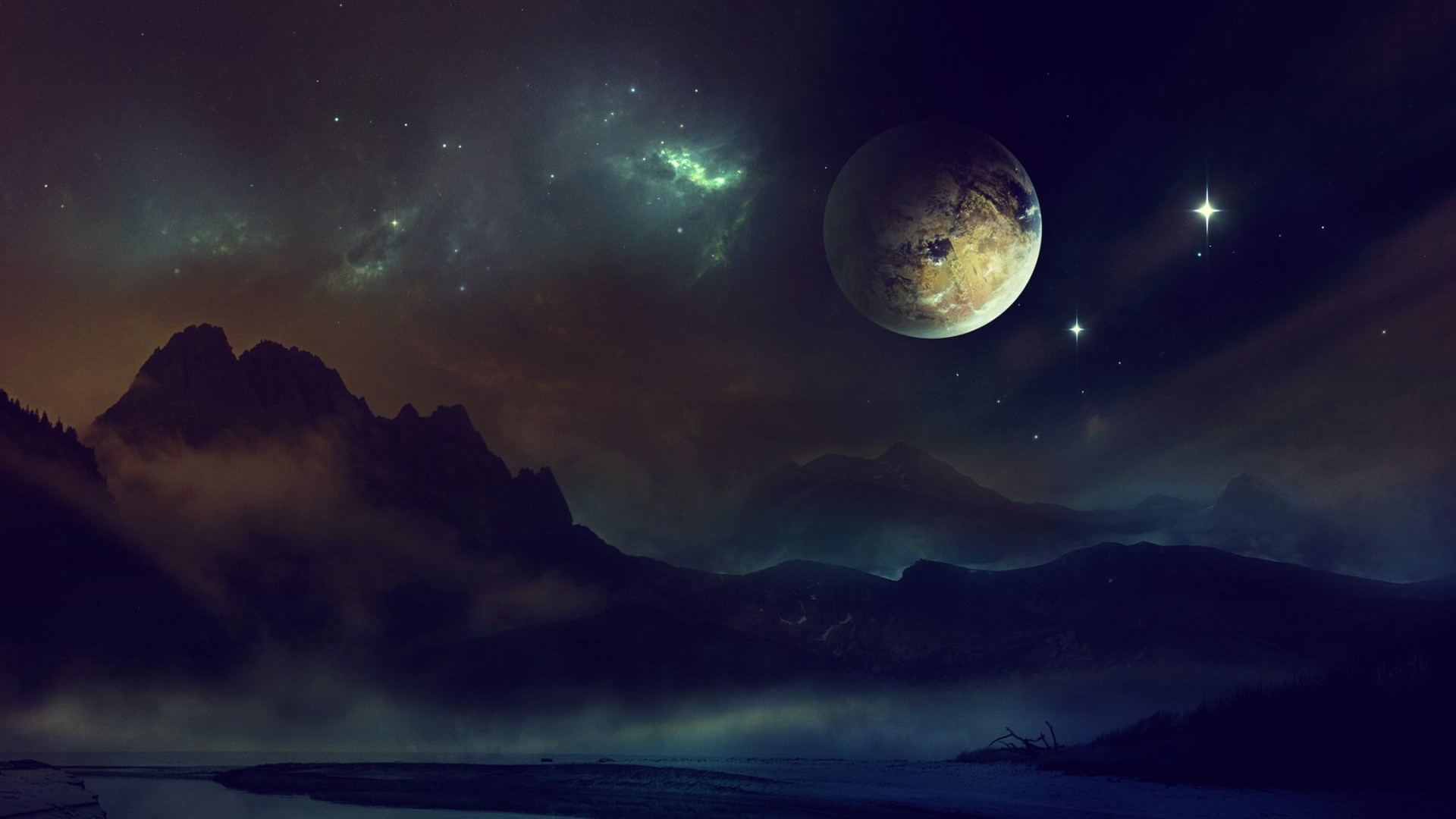 1920x1080 Sky Planet Space Background Wallpaper