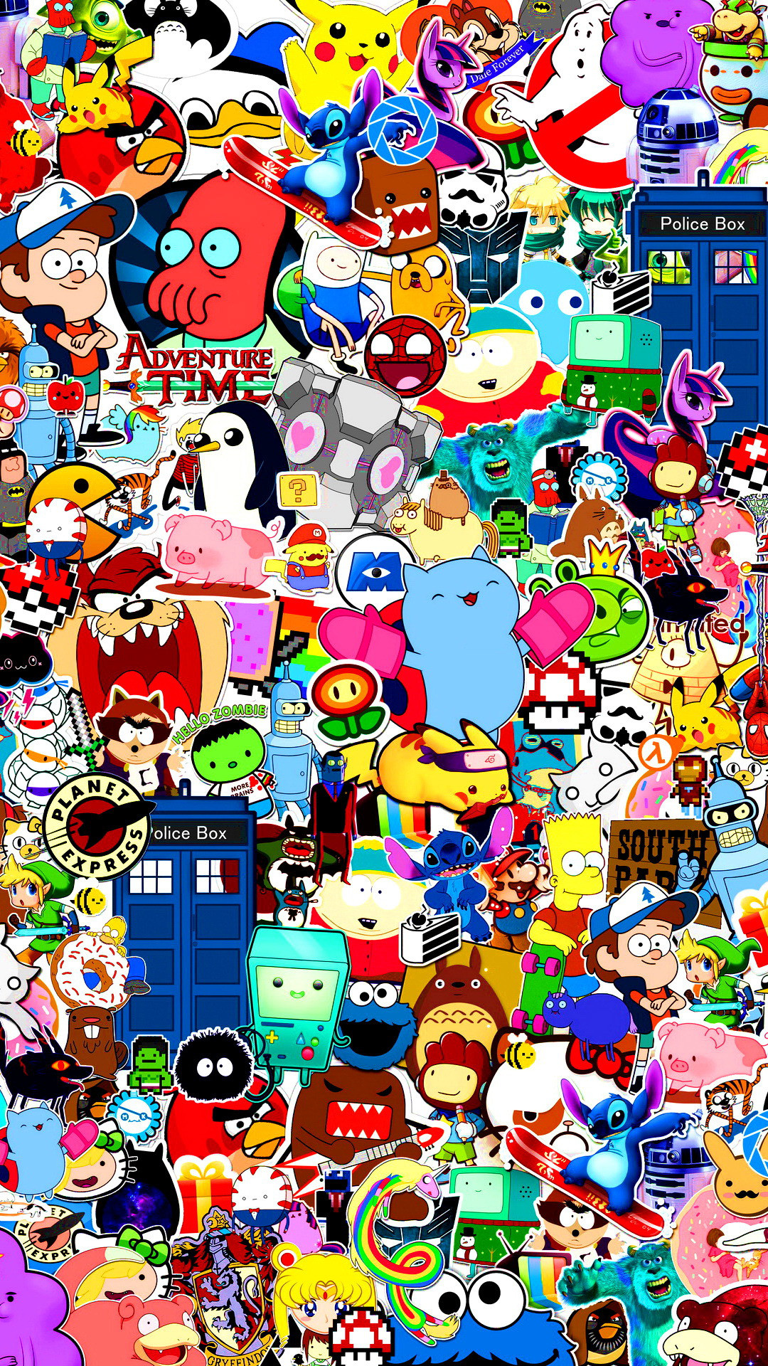 1080x1920 Filled with colorful characters iPhone wallpaper