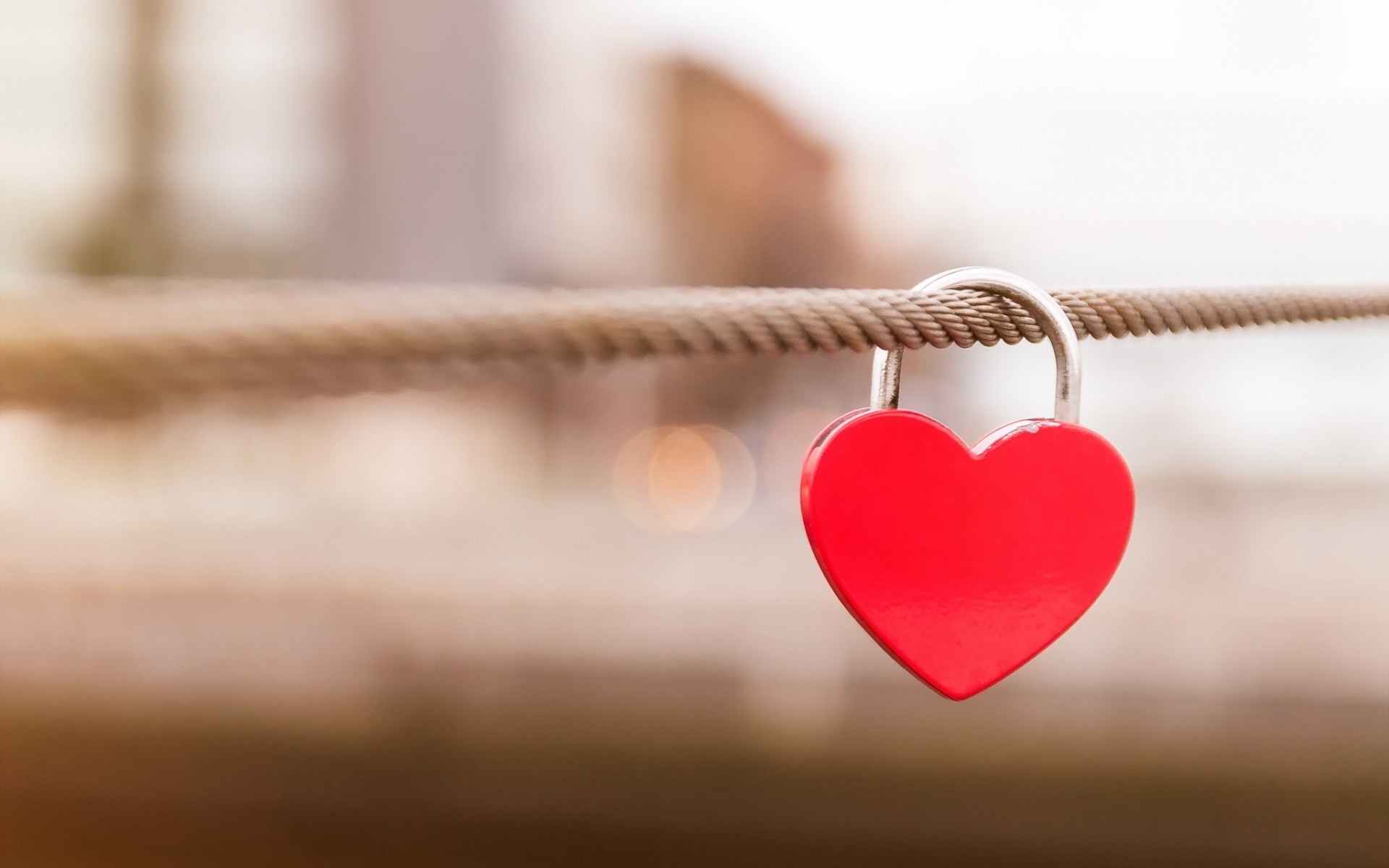 1920x1200 ... free download Red Heart Shaped Love Lock On A Rope Macro HD wallpaper
