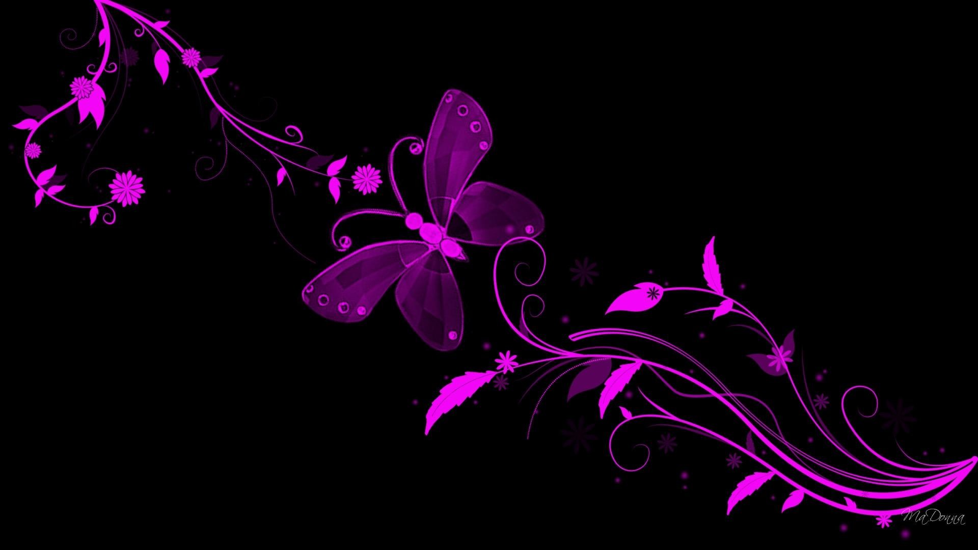 1920x1080 Butterfly-Download-Black-And-Pink-Butterfly-Flowers-Abstract-