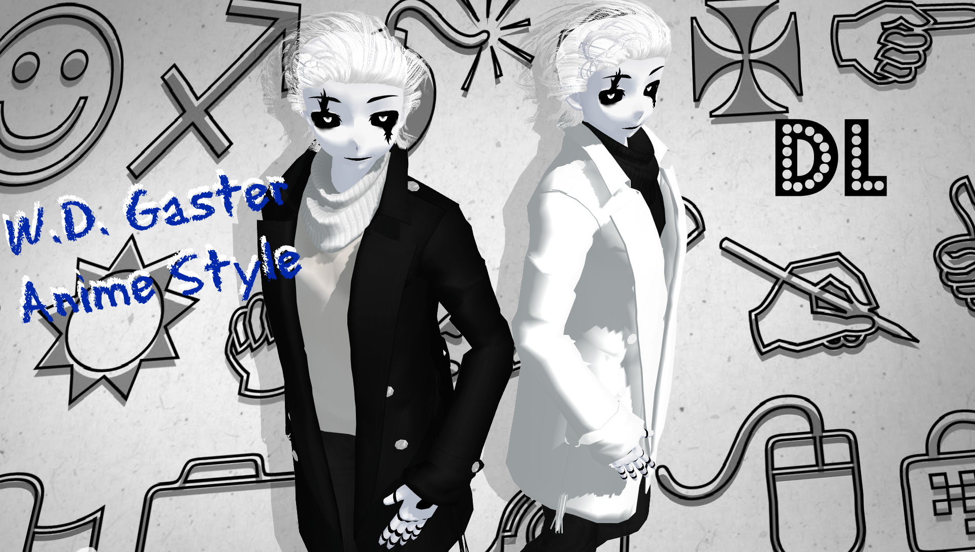 1920x1088 ... UNDERTALE MMD W.D. Gaster Anime Style DL by Foxvinny-art