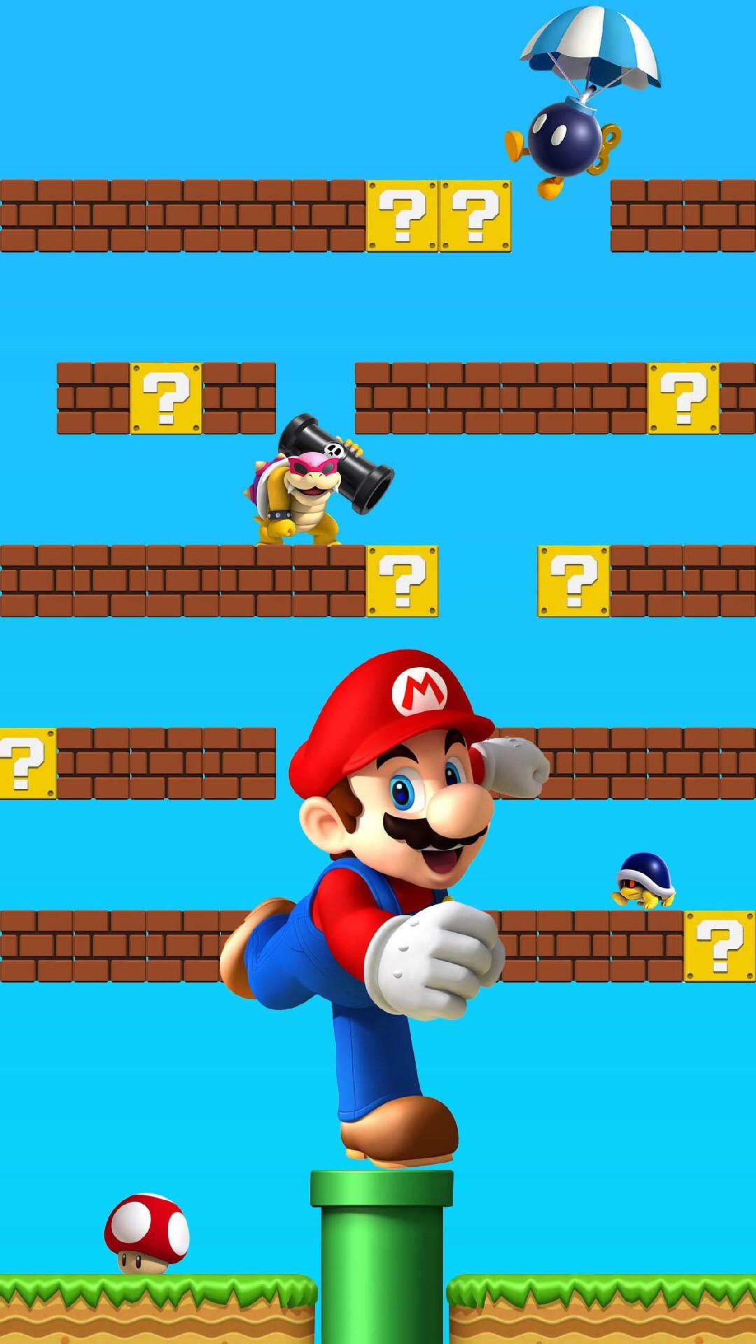1080x1920 Shelves Super Mario Colorful Awesome Ð¡omputer Graphics