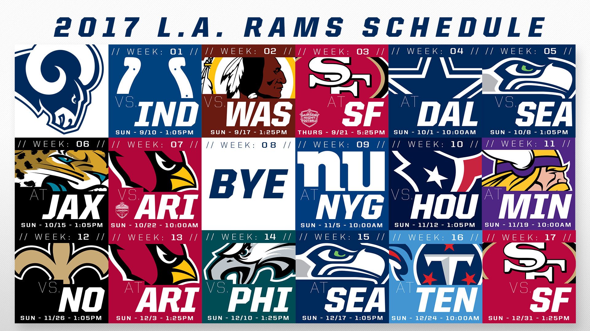 1920x1080 Now that the 2017 Los Angeles Rams schedule is out click to download these  wallpapers for desktop and mobile.