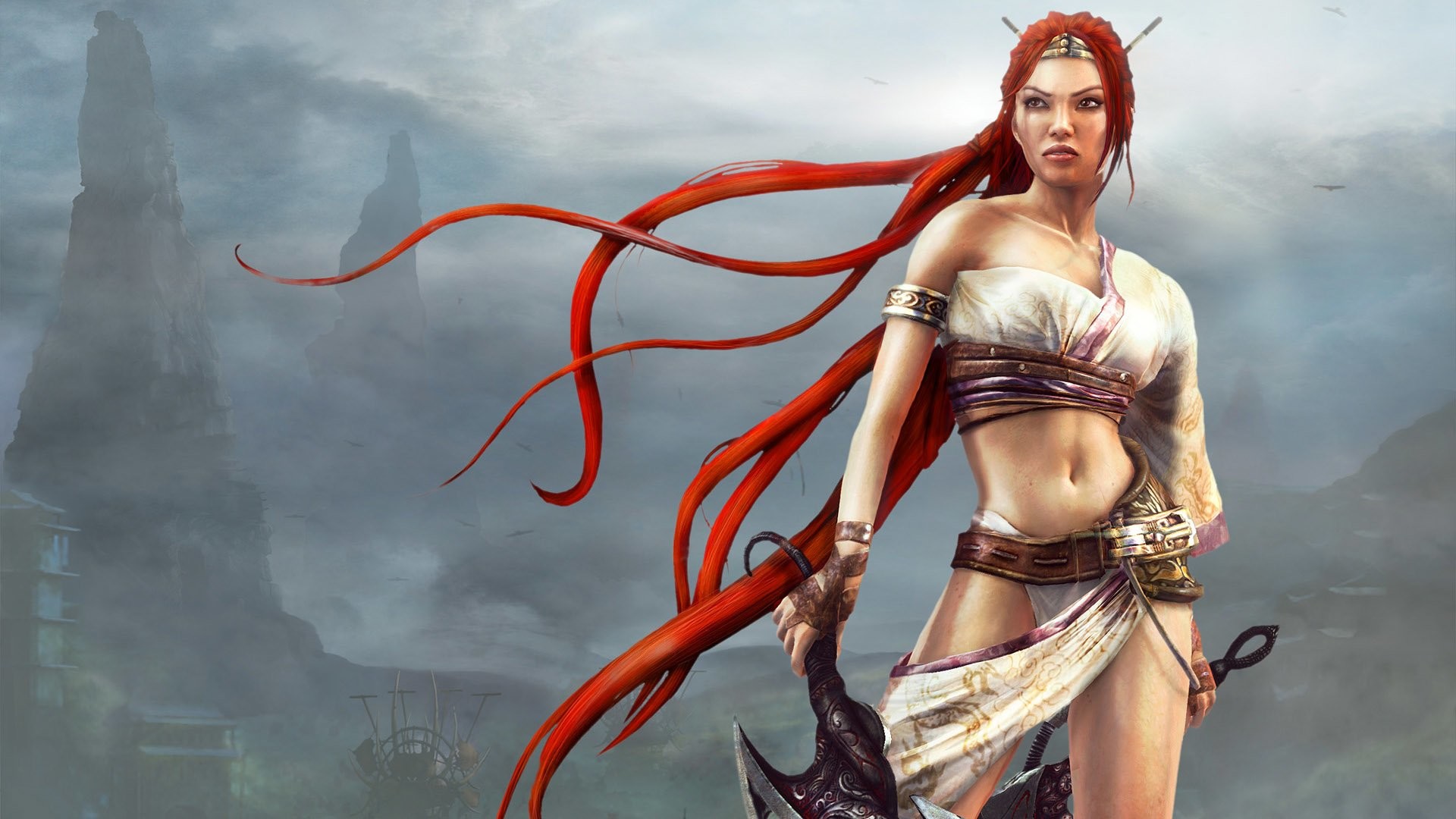 1920x1080 Video Game - Heavenly Sword Fantasy Woman Warrior Woman Girl Redhead  Wallpaper
