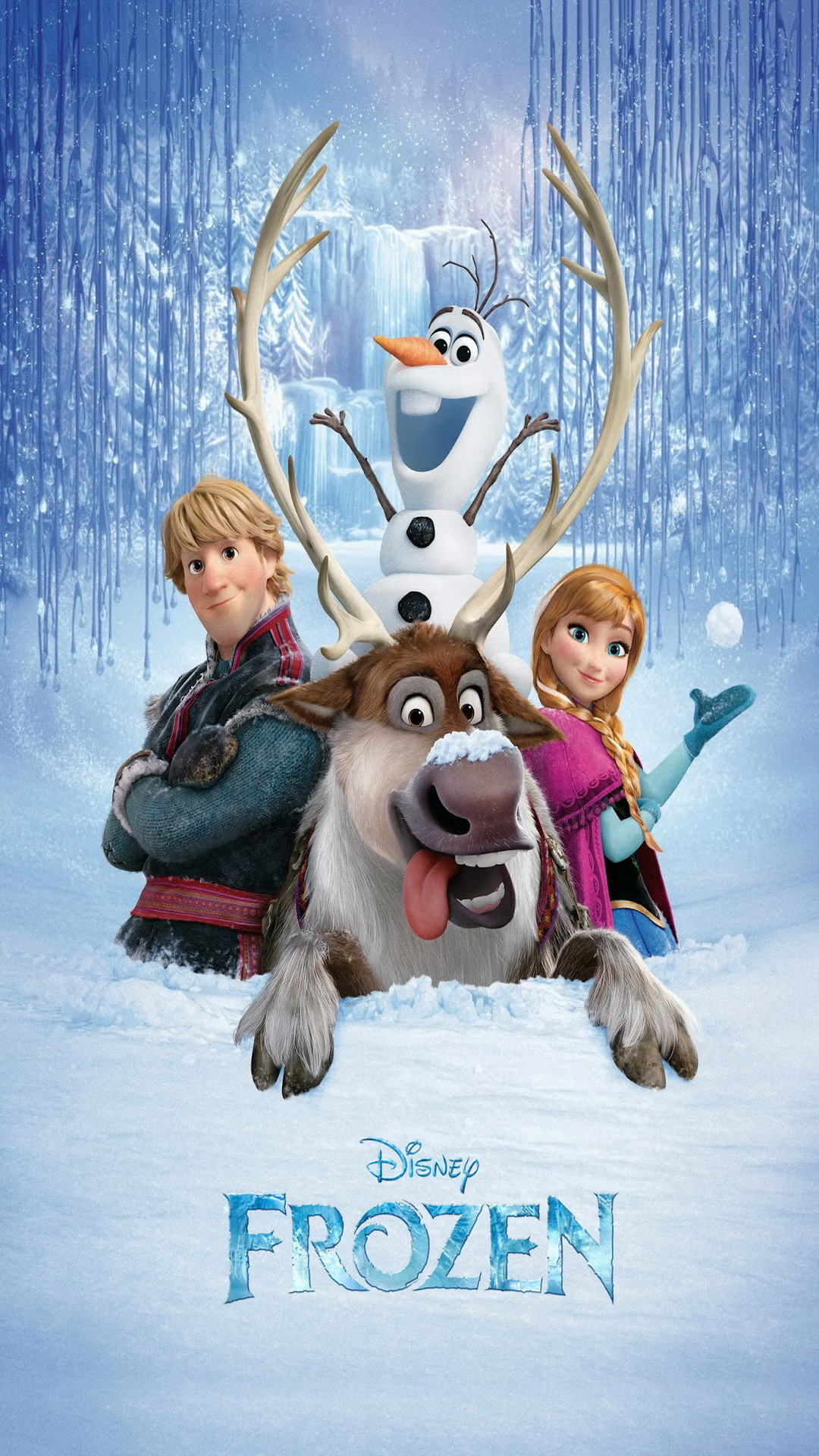 1080x1920 Movies Frozen Anna Olaf Kristoff Deer White