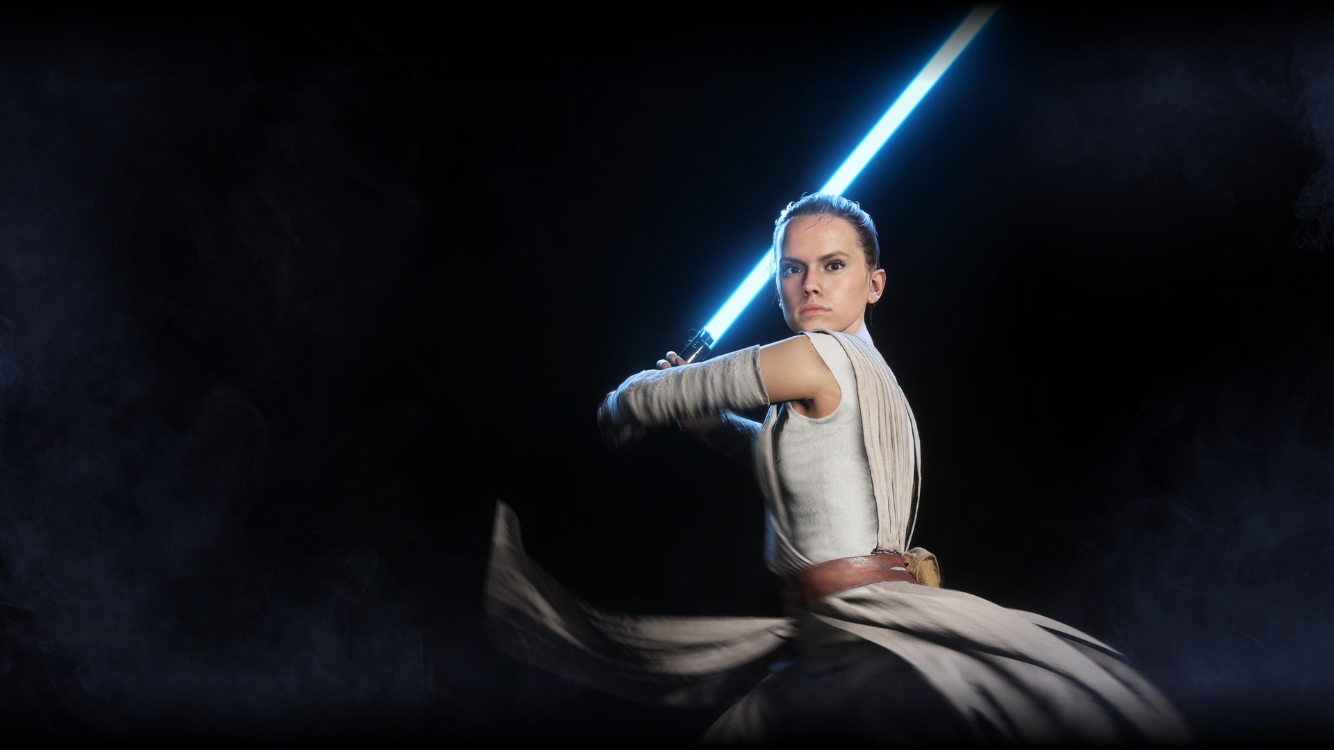 1920x1080 Rey with a lightsaber Wallpaper from Star Wars: Battlefront II