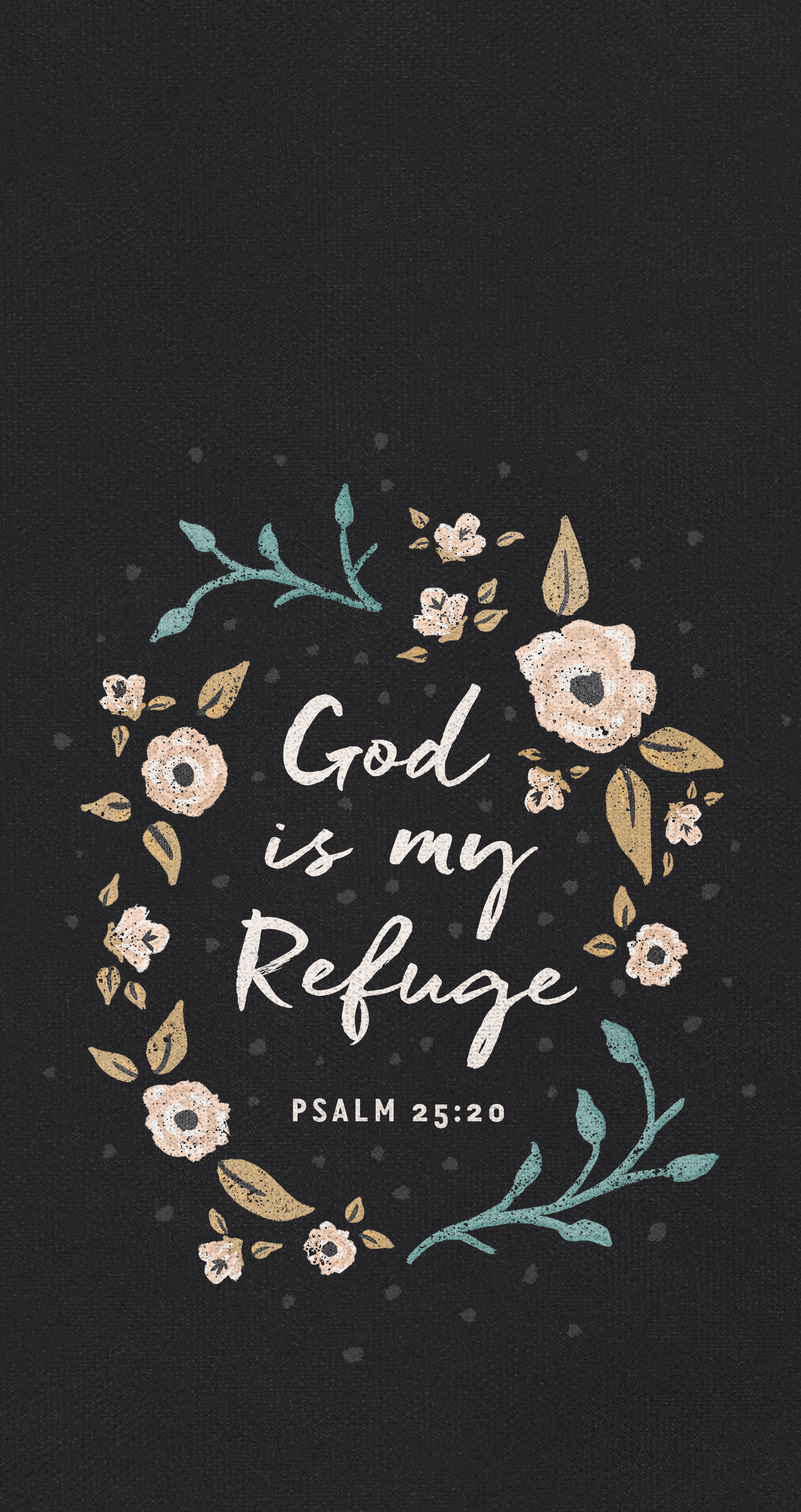 1704x3216 God is my refuge mobile wallpaper