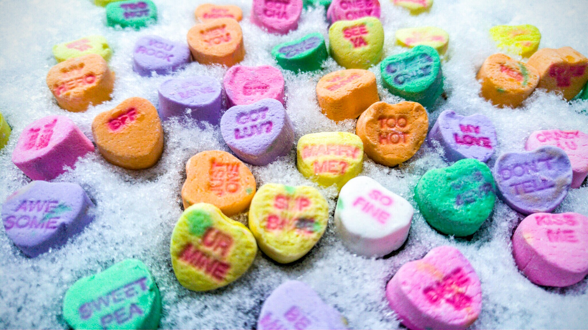 2048x1152 My earliest Valentine's candy heart memory is from elementary school. In  second grade I spent hours carefully selecting individual conversation  hearts with ...