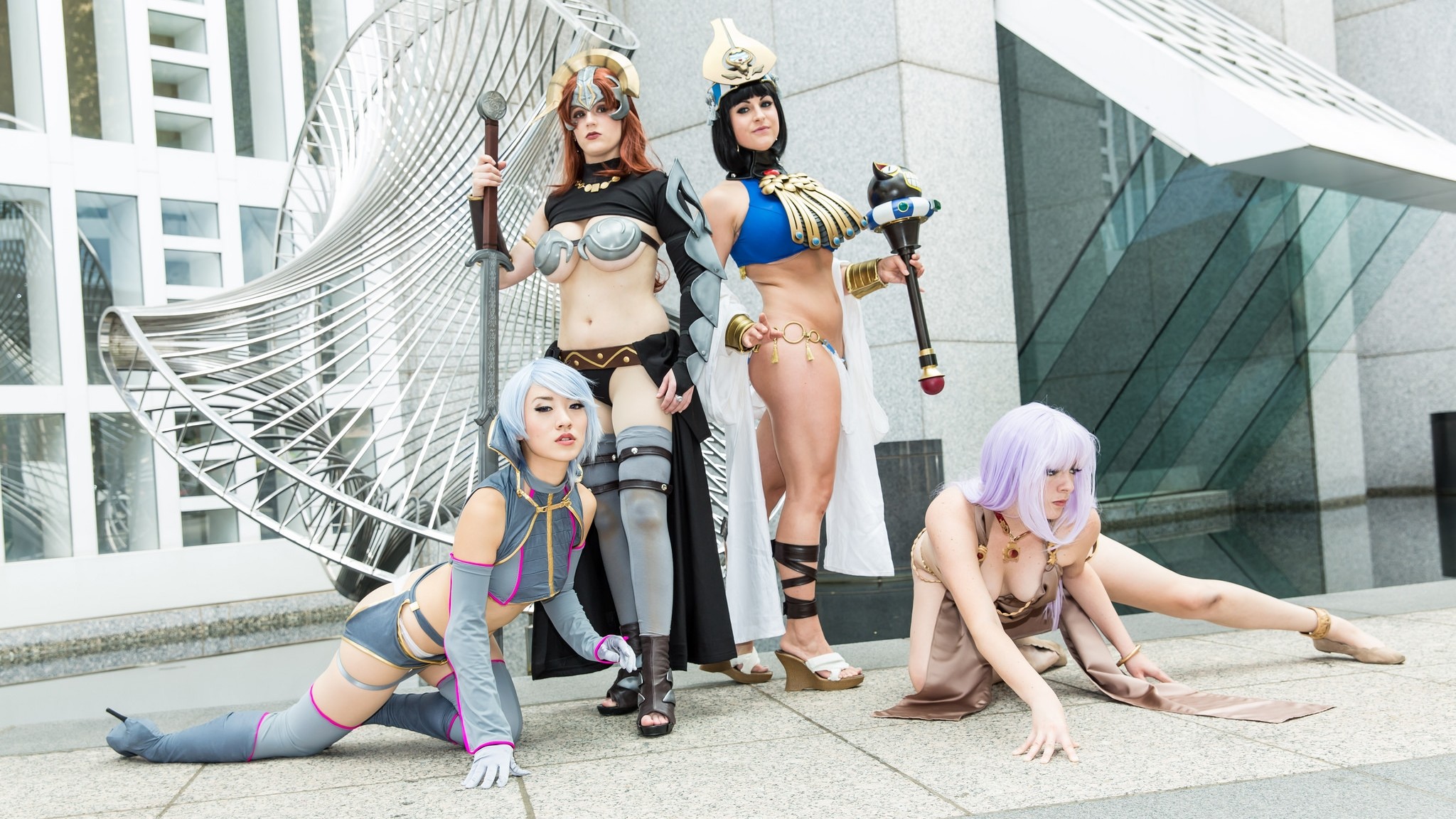 2048x1152 Wallpaper of Irma, Claudette, Menace & Annelotte cosplay from...