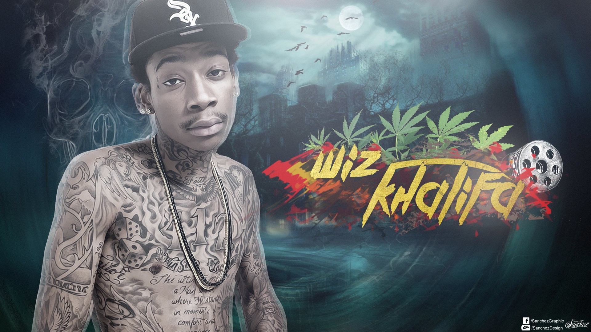 1920x1080 WIZ KHALIFA rap rapper hip hop gangsta 1wizk weed drugs marijuana 420 .