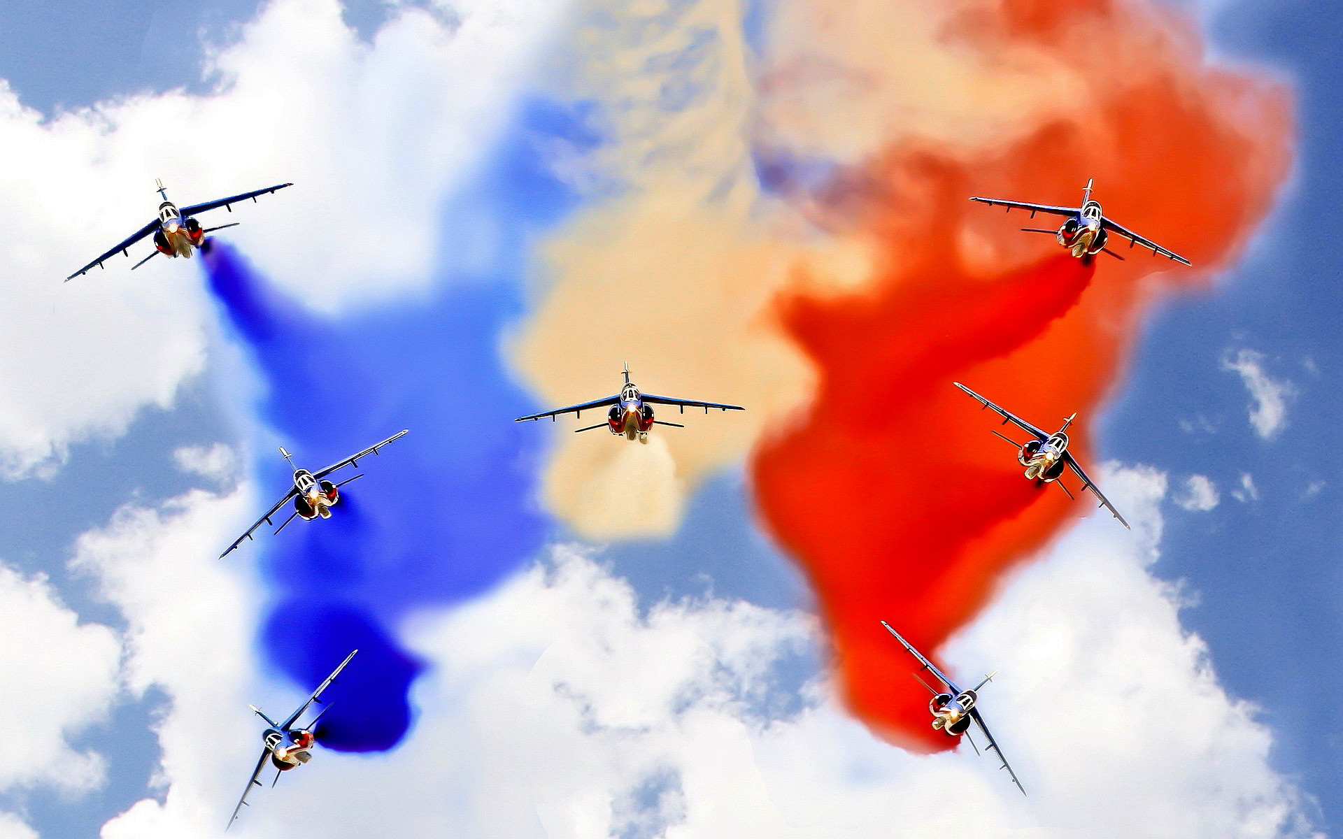 1920x1200 French flag airshow