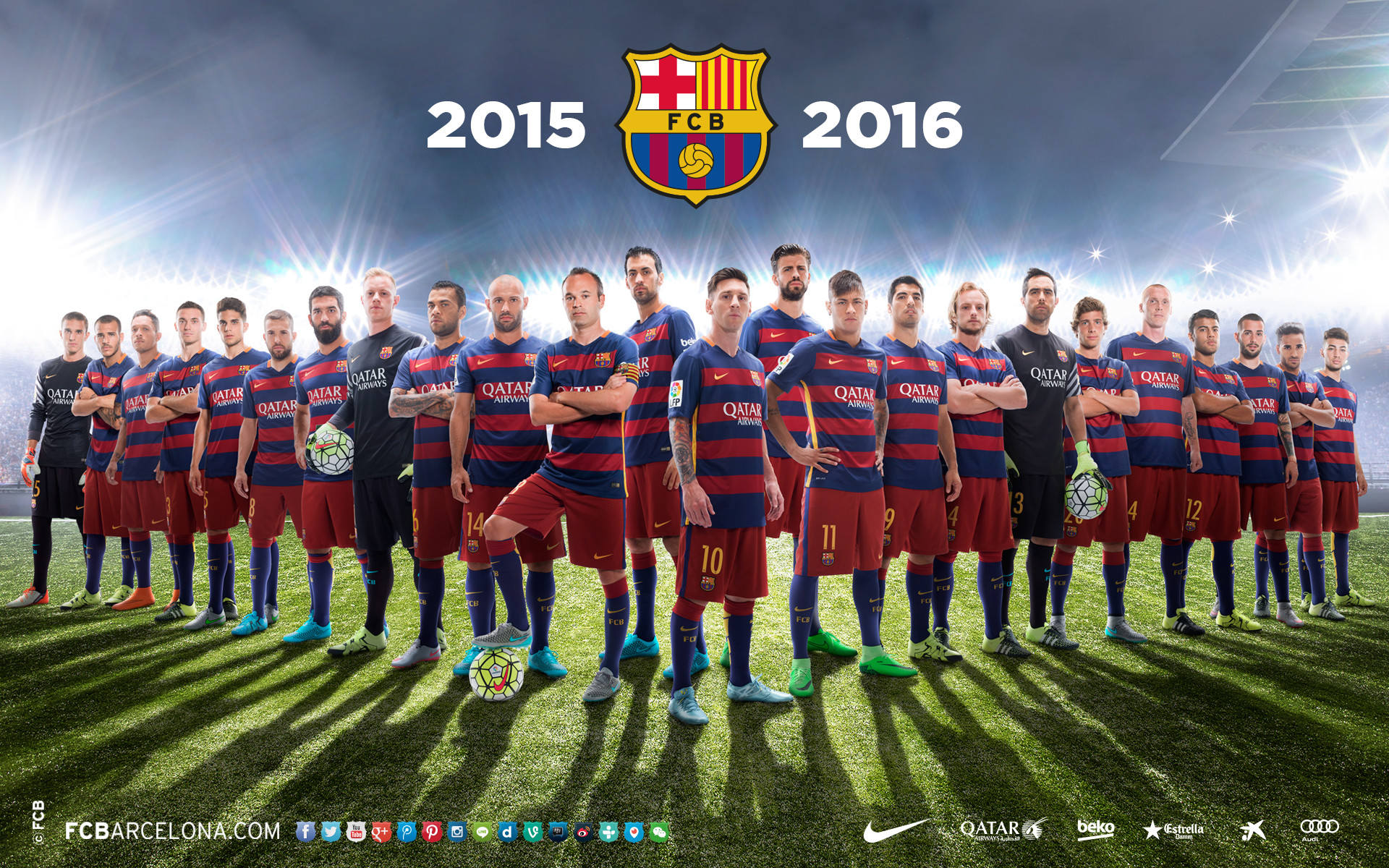 1920x1200 FC Barcelona Team 2016