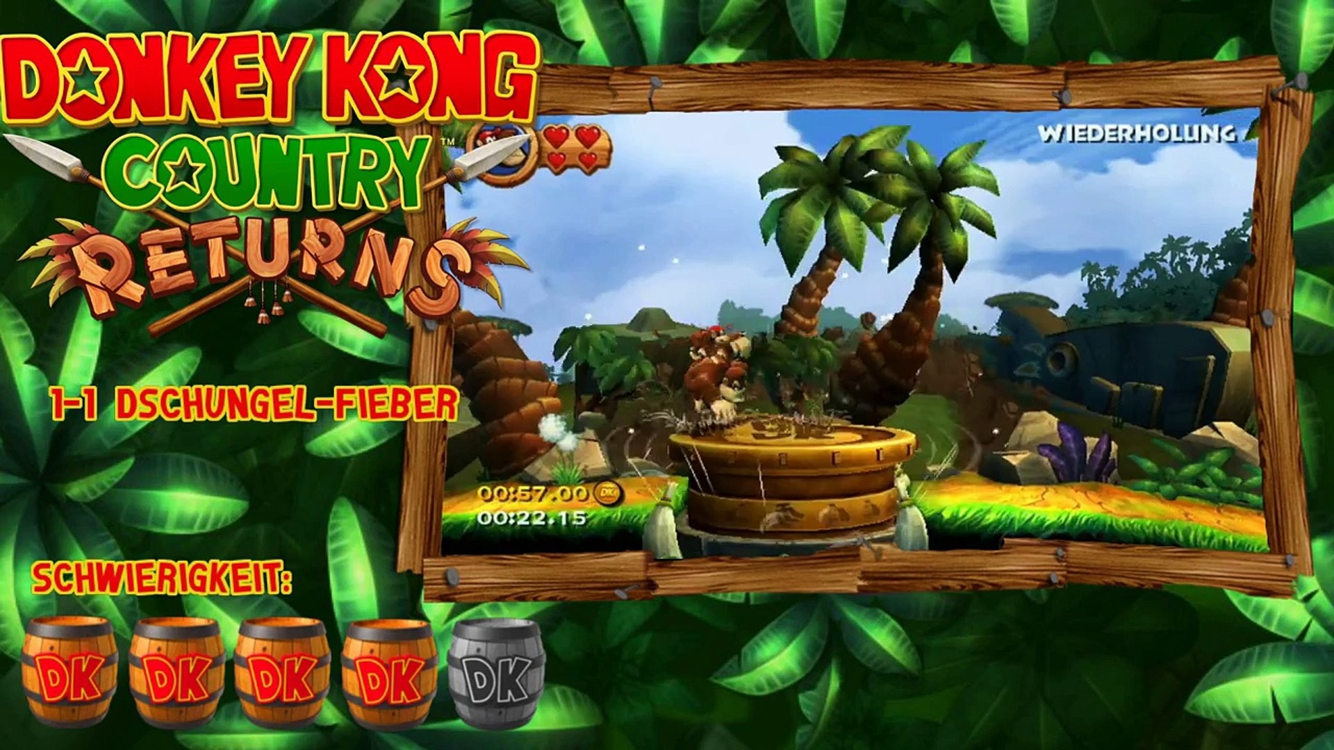 1920x1080 Donkey Kong Country Returns | Spiel auf Zeit | 1-1 Dschungel-Fieber |  00:52:67 - Dailymotion Video
